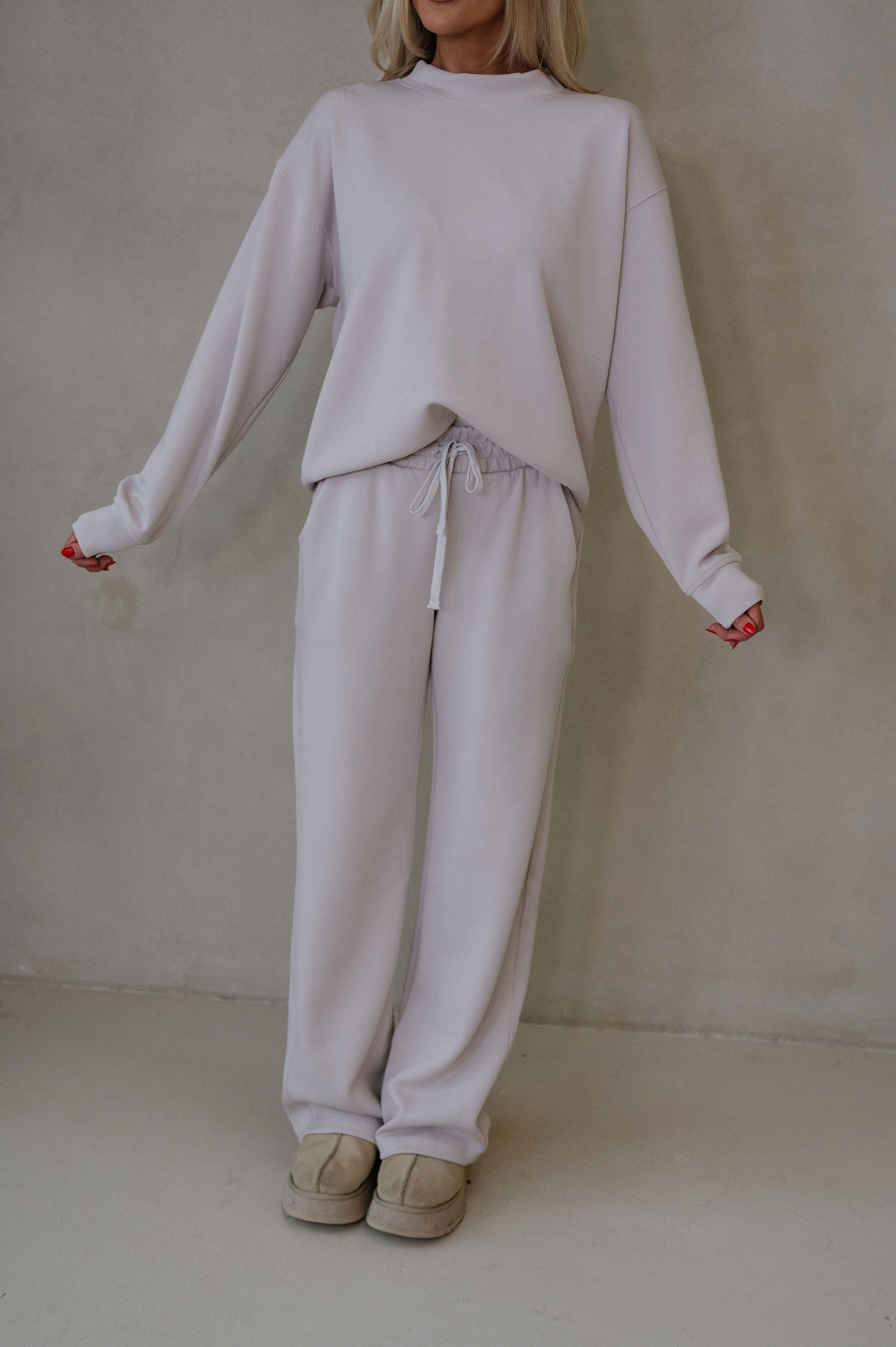 Nelson Scuba Pants Set-Mocha Cream