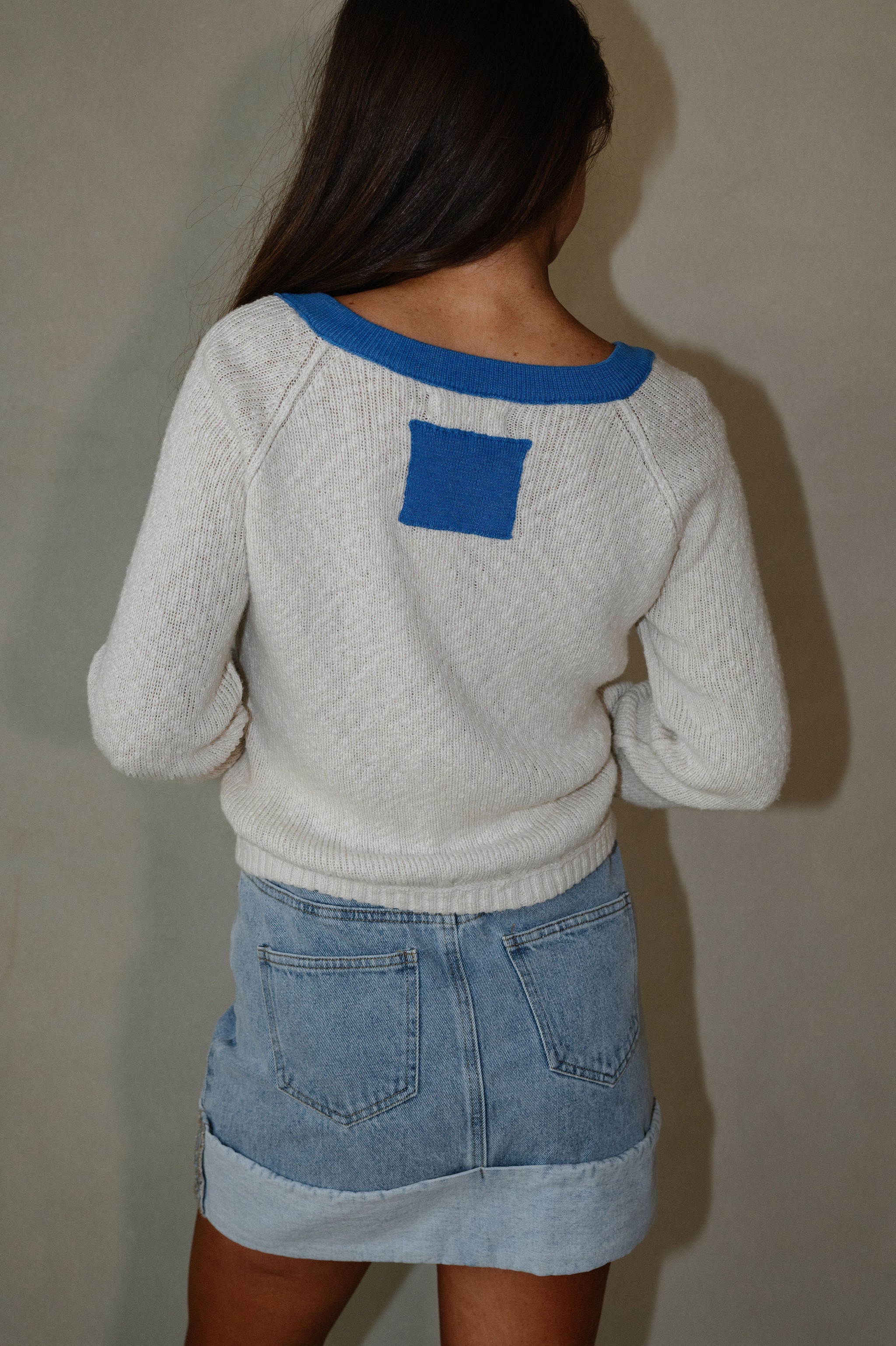 Ann Top-Taupe/Blue
