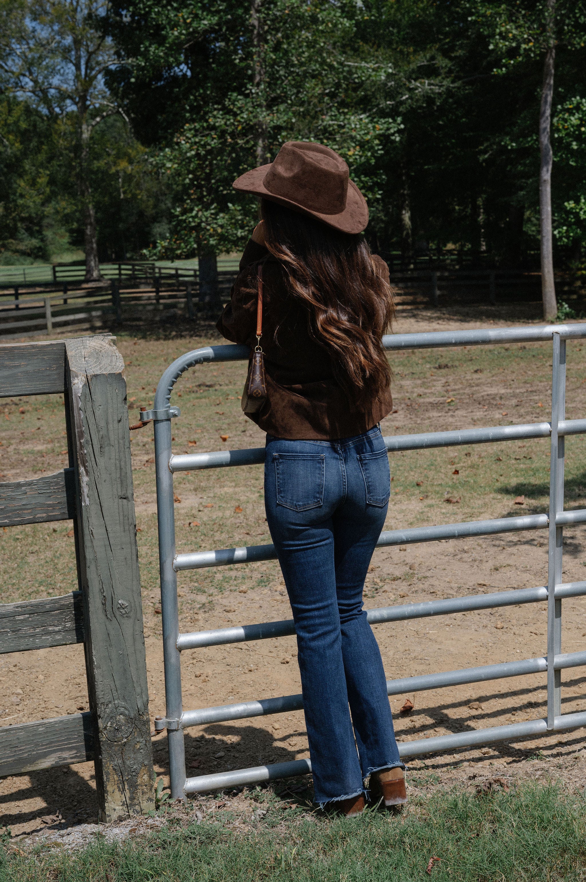 Faux Suede Collar Jacket-Chocolate