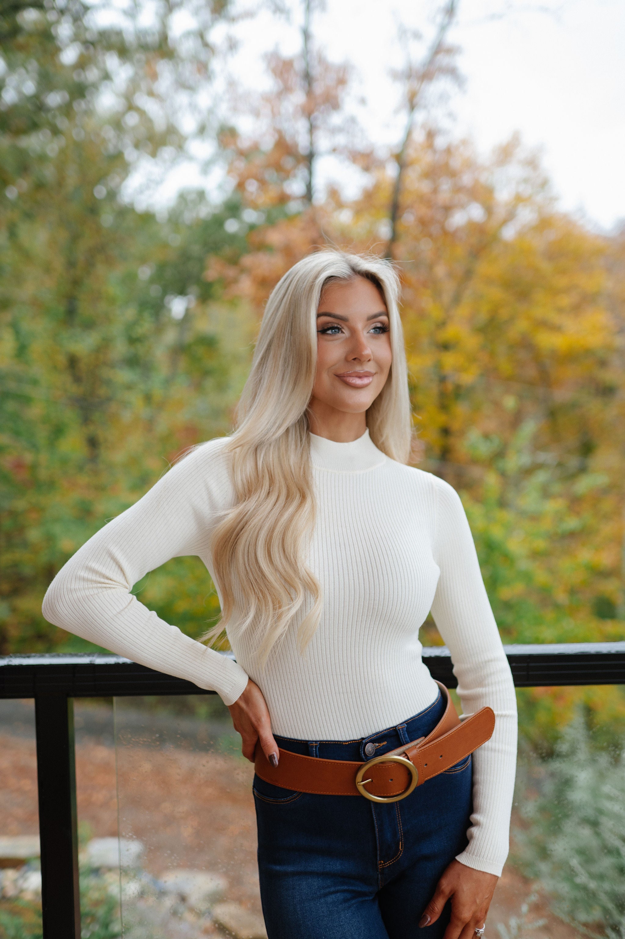 Hampton Ribbed Bodysuit-Cream