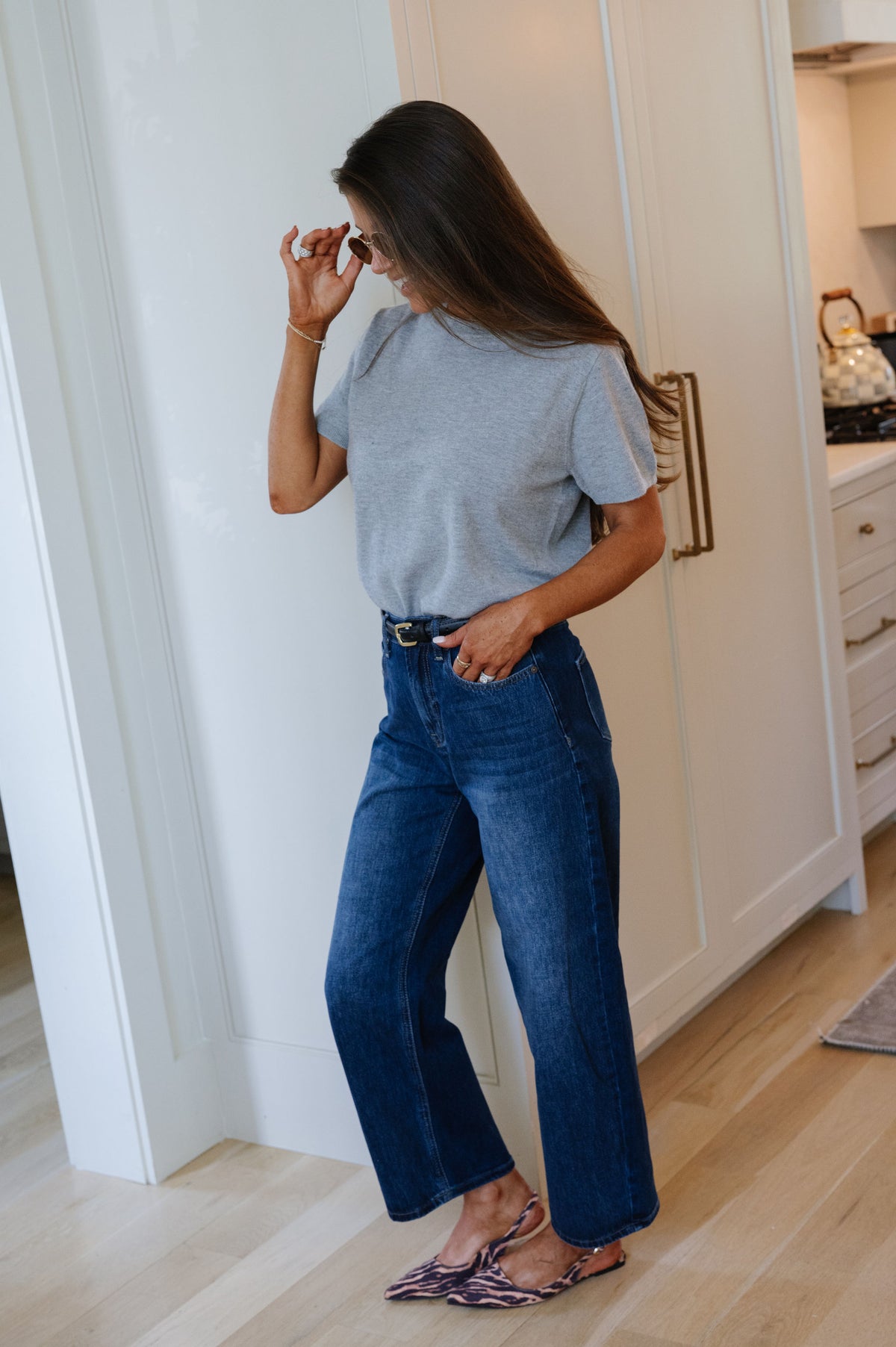 Kit High Rise Barrel Jean-Dark Denim