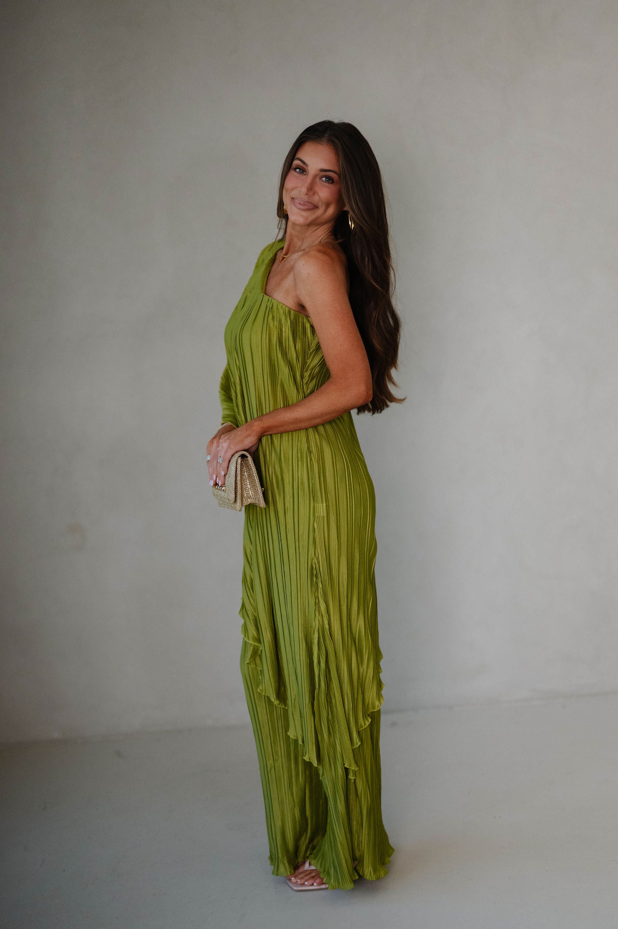 Charie Pleated Pants Set-Chartreuse