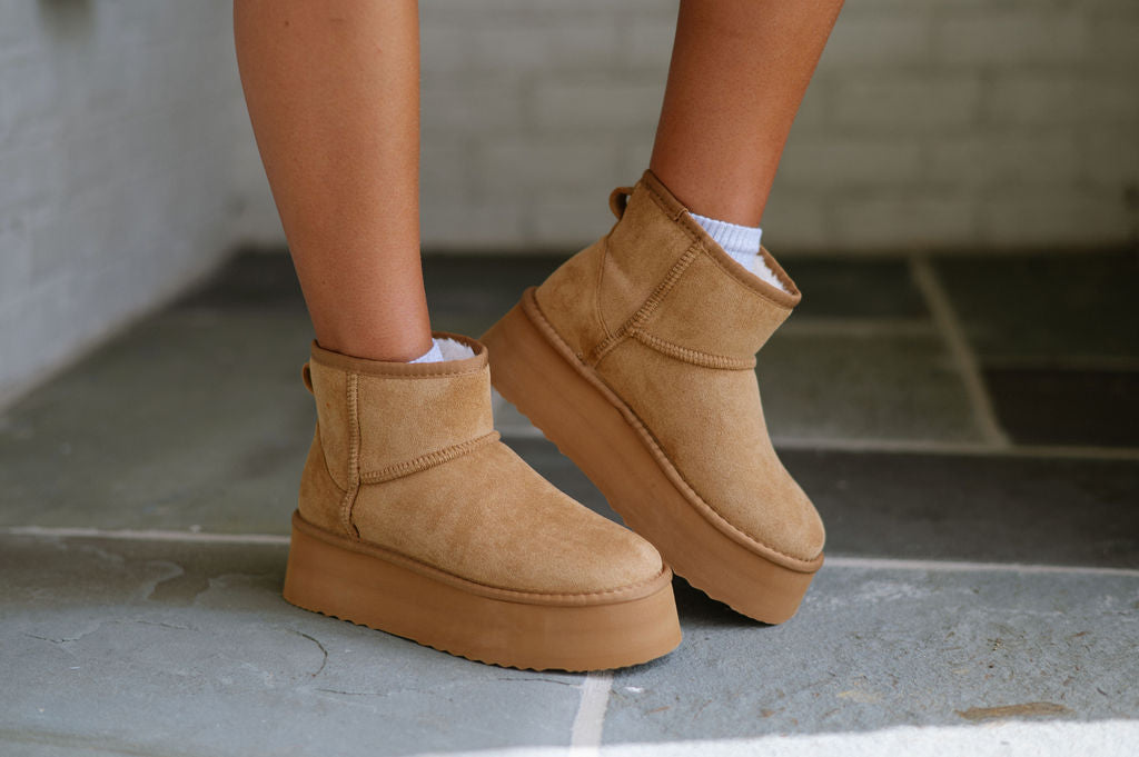 Keystone Platform Booties- Chestnut