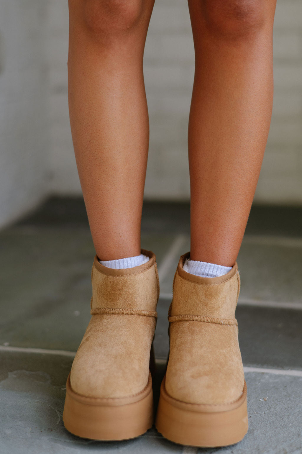 Keystone Platform Booties- Chestnut