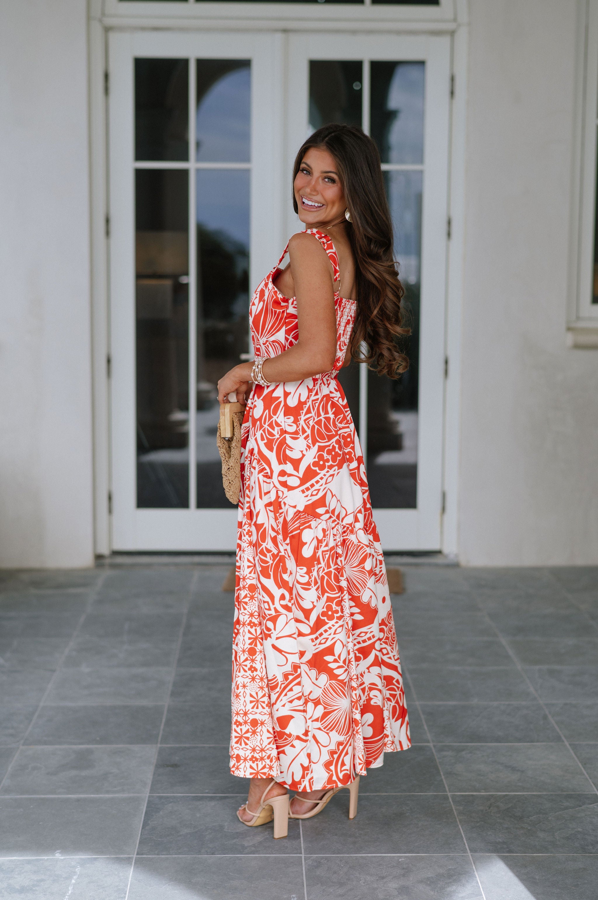 Penelope Maxi Dress-Red Multi