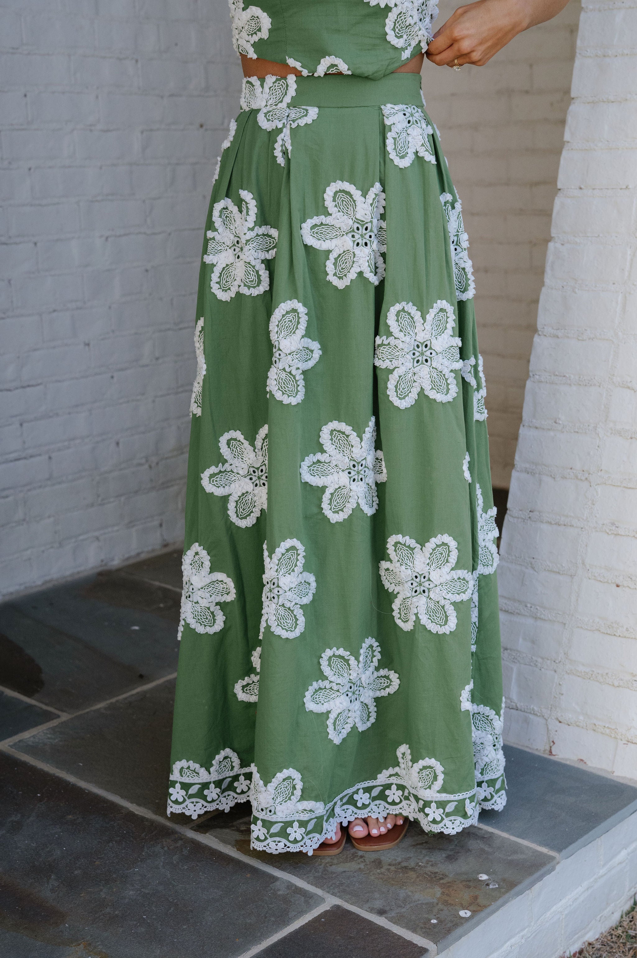 Bloom Skirt Set-Green
