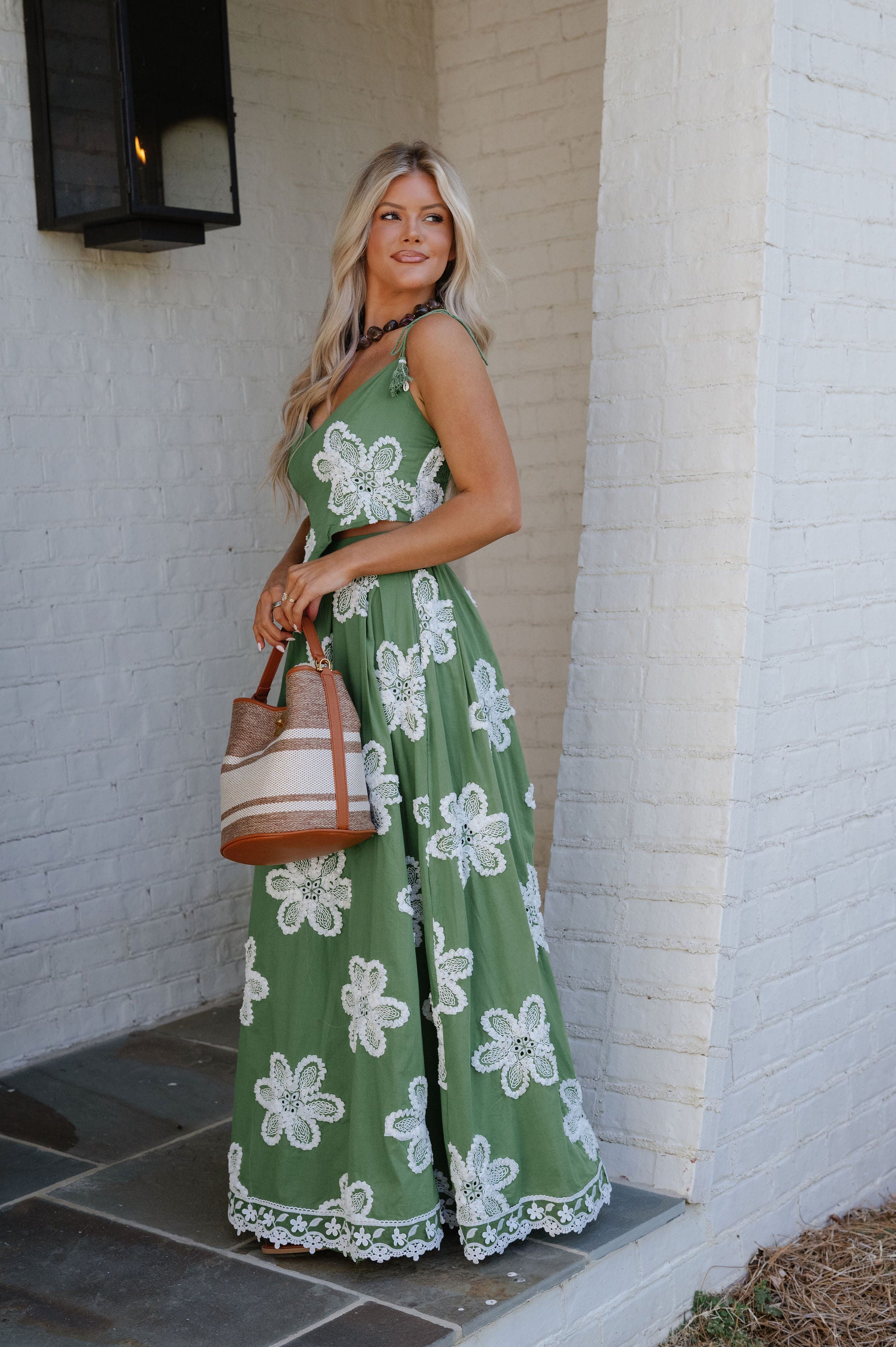 Bloom Skirt Set-Green