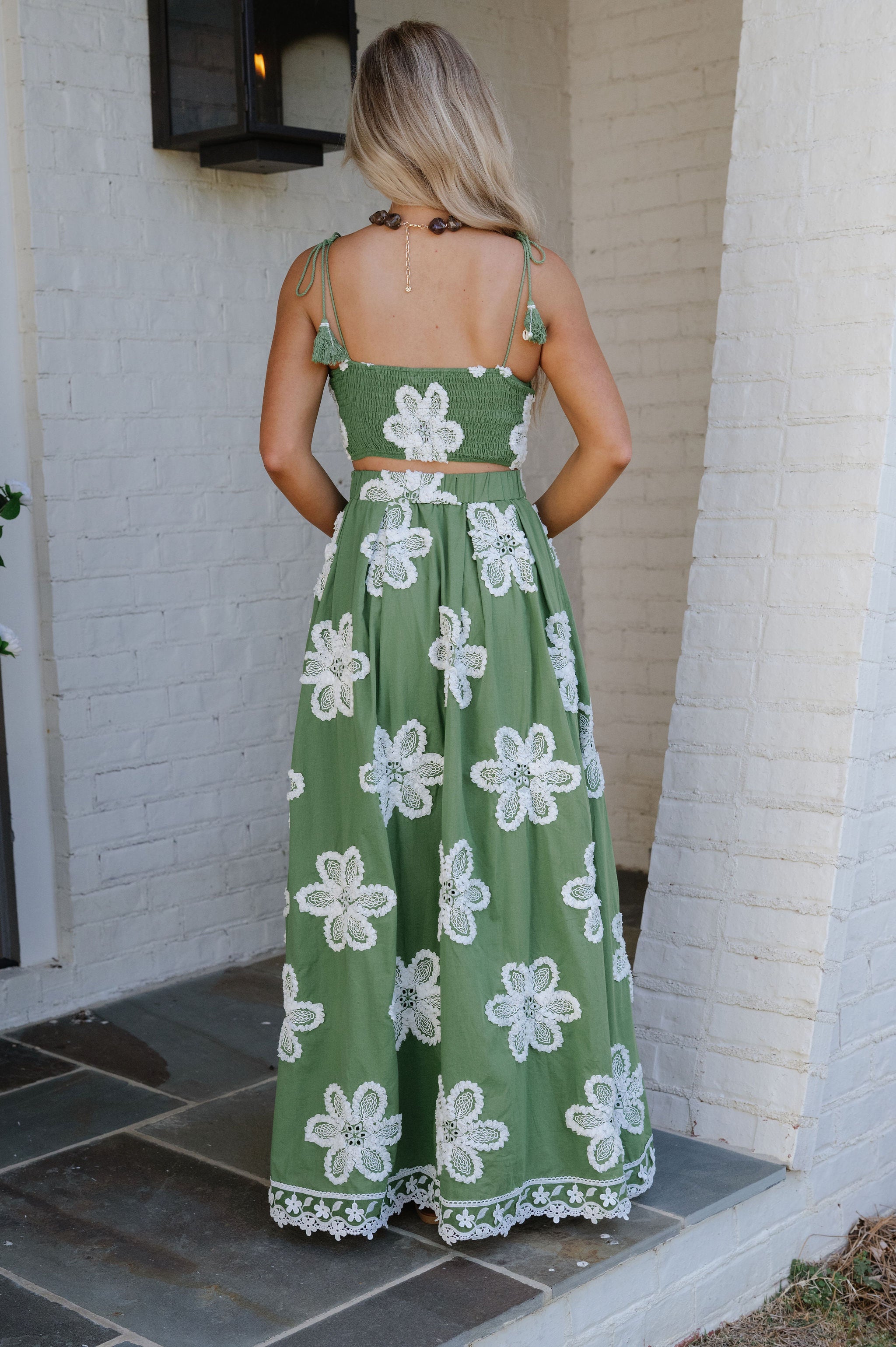 Bloom Skirt Set-Green