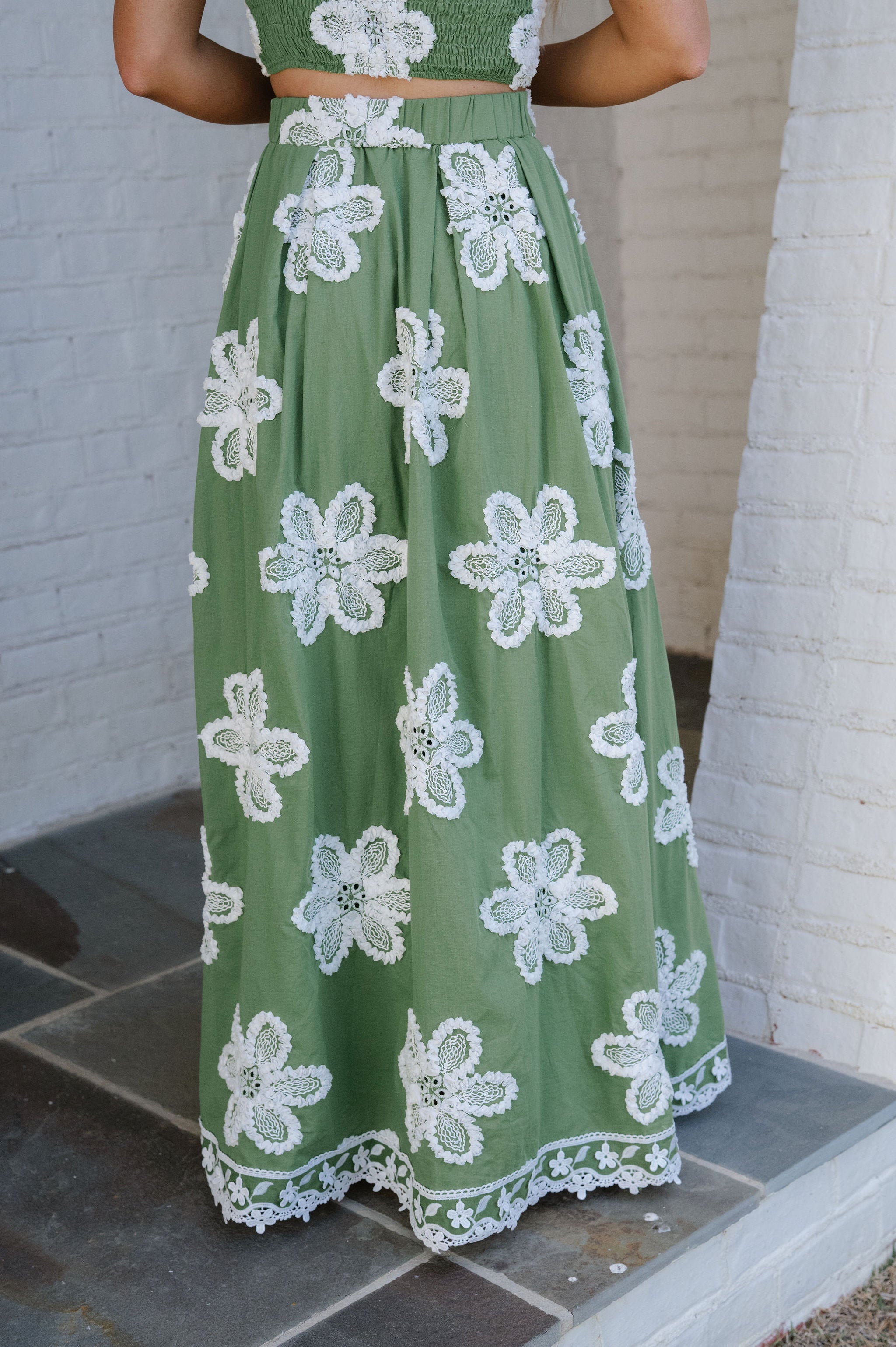 Bloom Skirt Set-Green