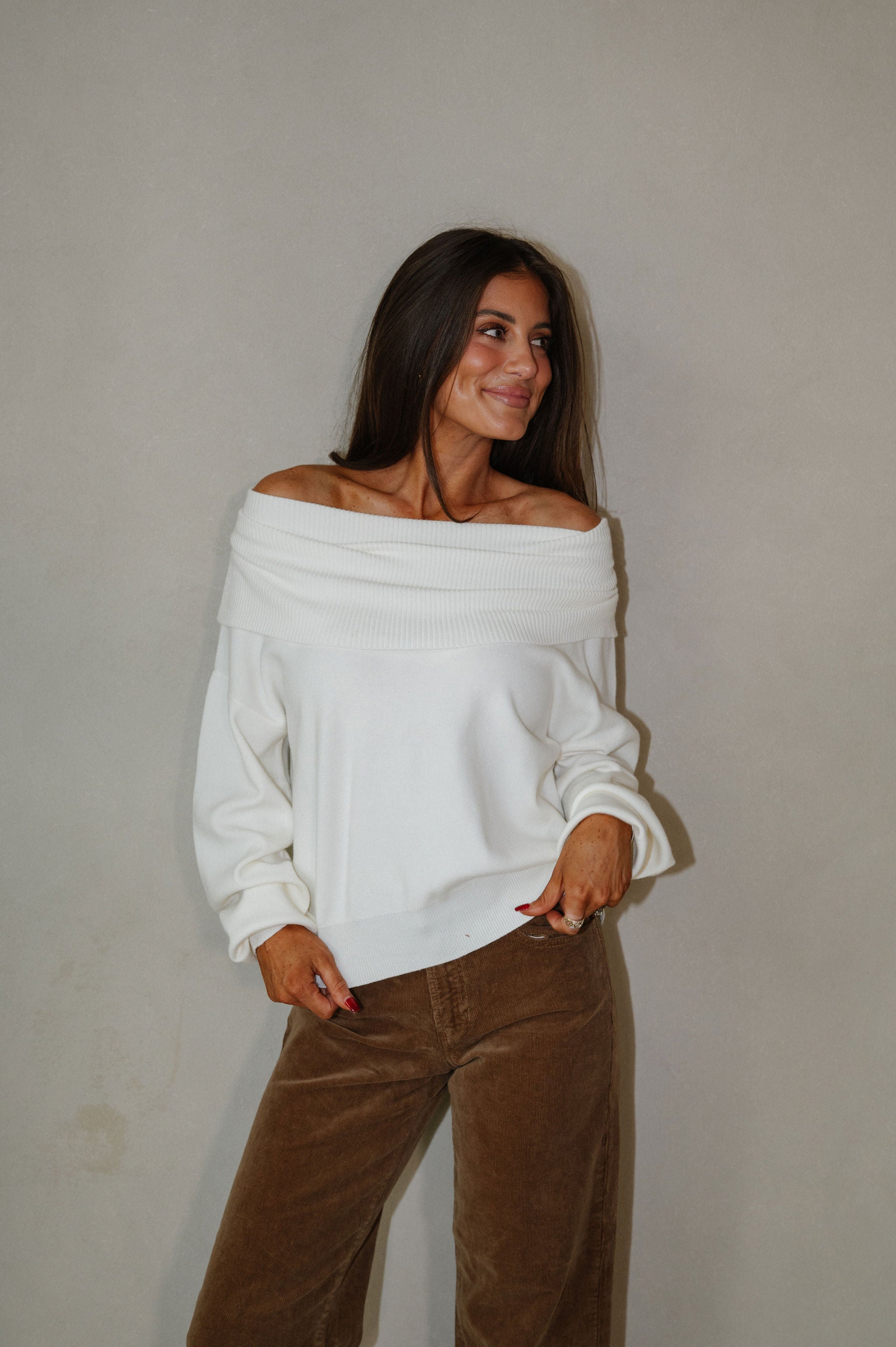 Lenny Knit Top-Ivory