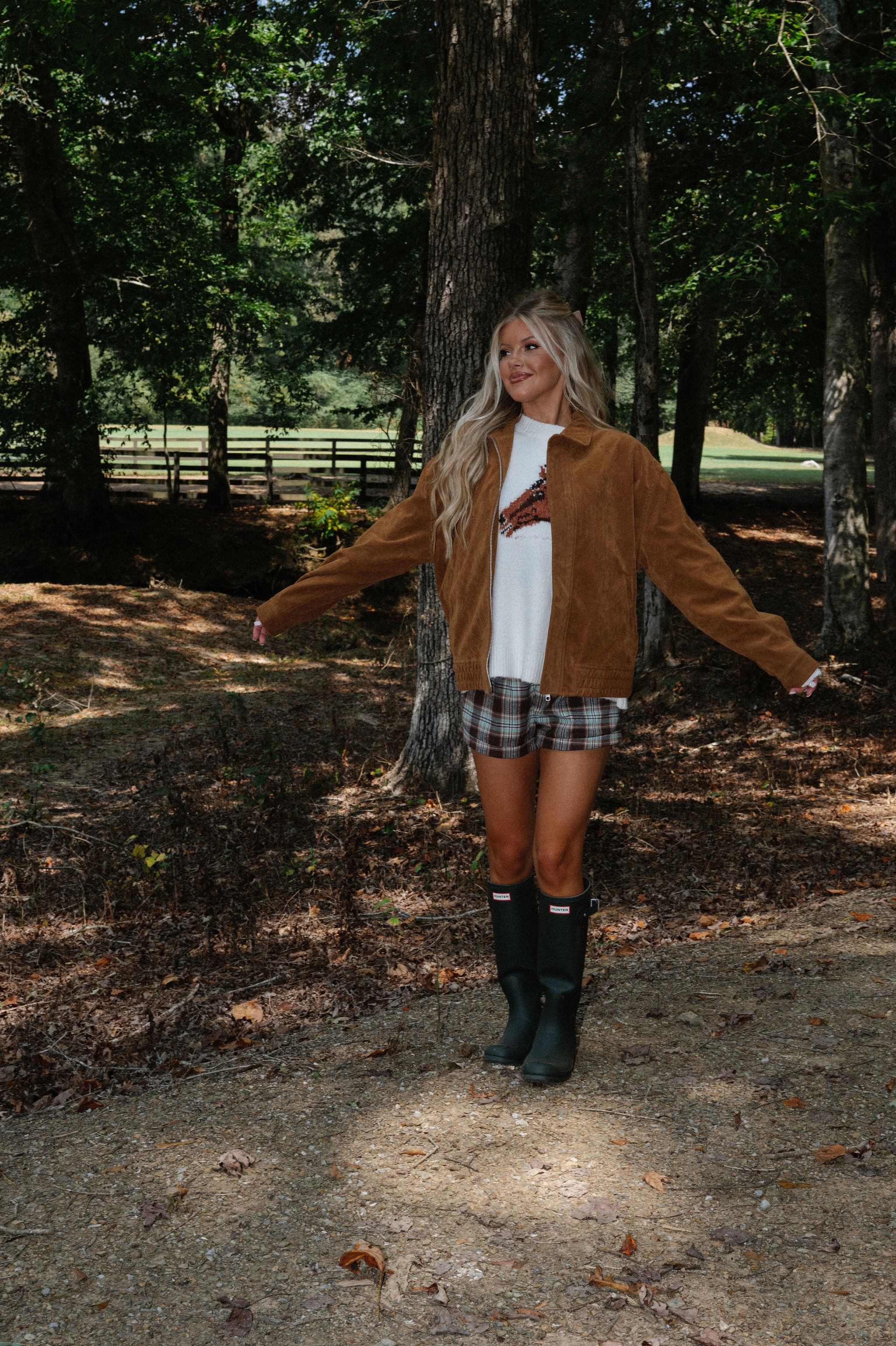 Suede Zip-Up Bomber Jacket-Camel