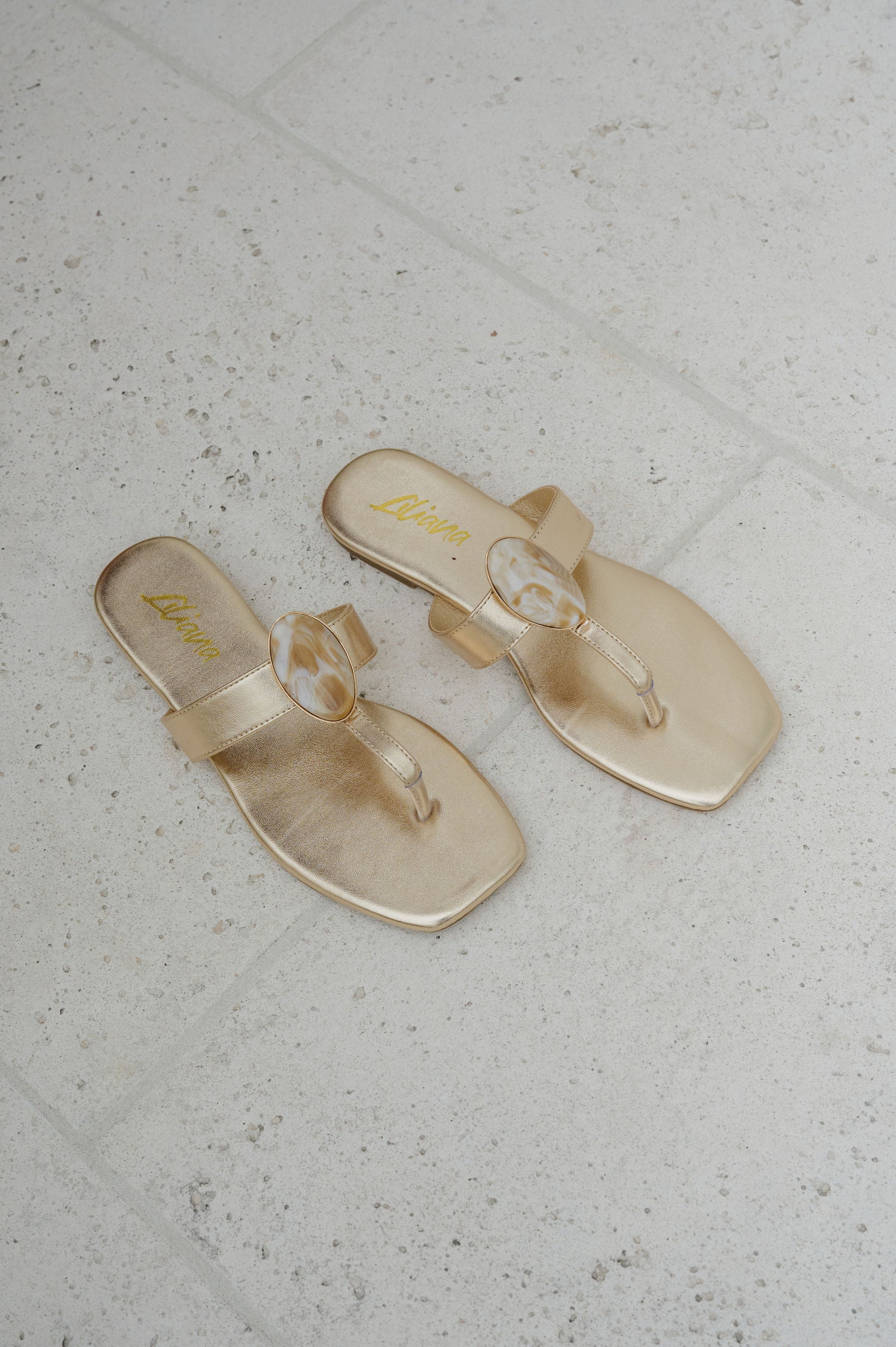 Mizzy Stone Sandal-Gold
