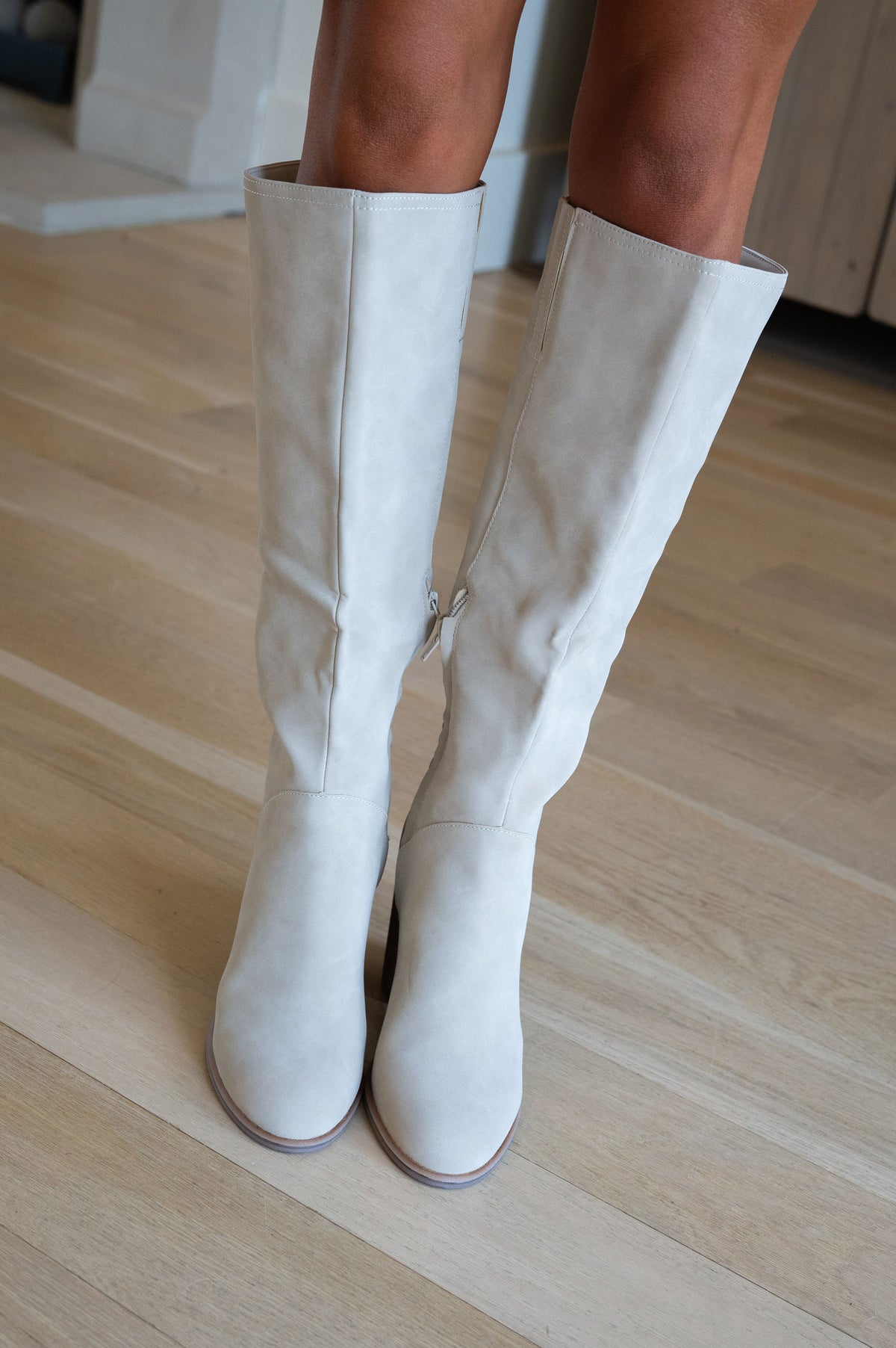 Shiloh Knee High Boot-Light Grey