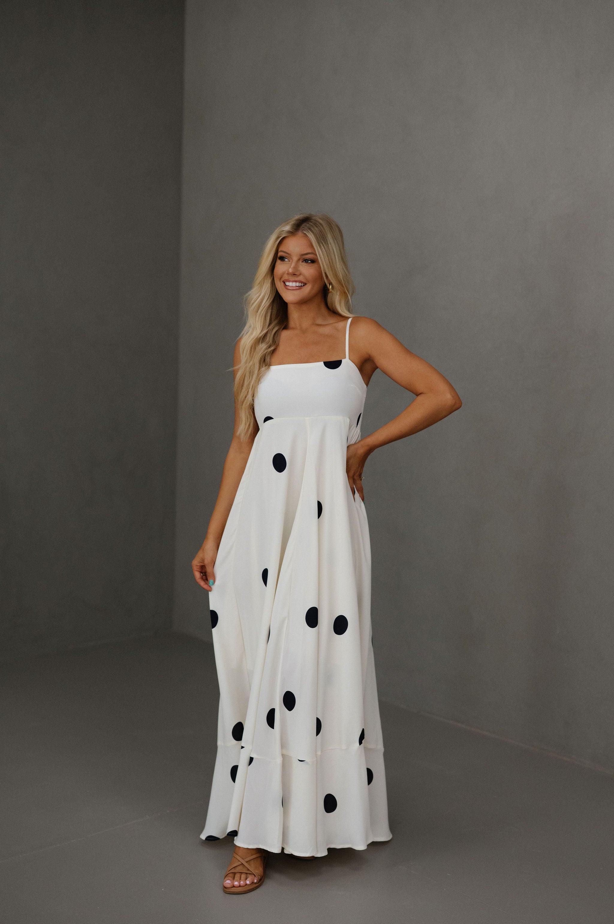 Frankie Polka Dot Dress-Cream/Black