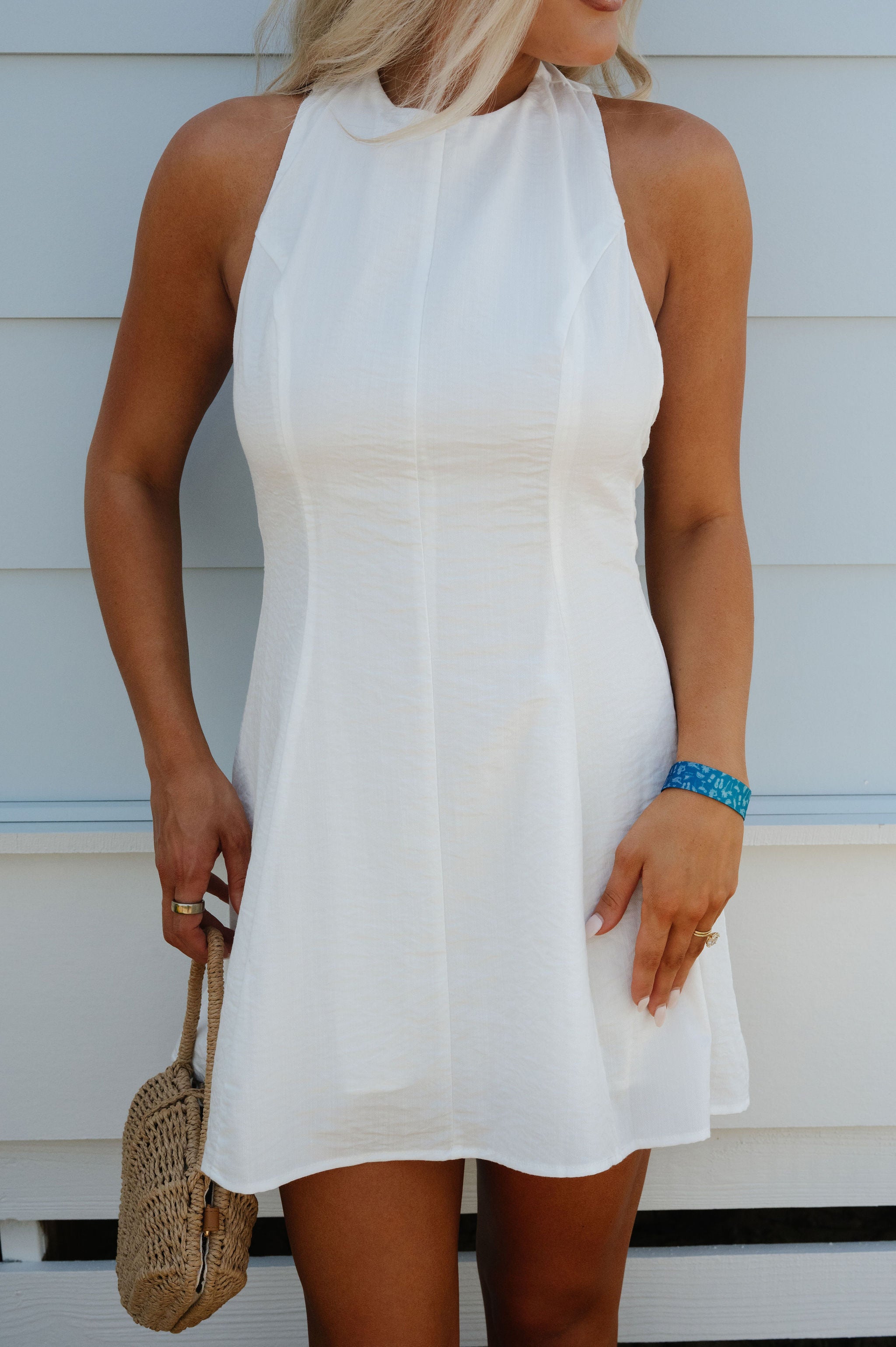 Danny Halter Mini Dress-Off White