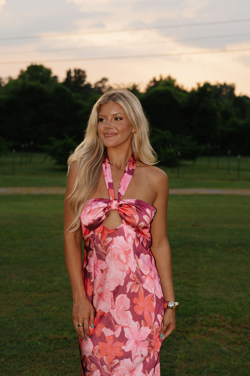 Korie Floral Midi Dress- Purple Mix