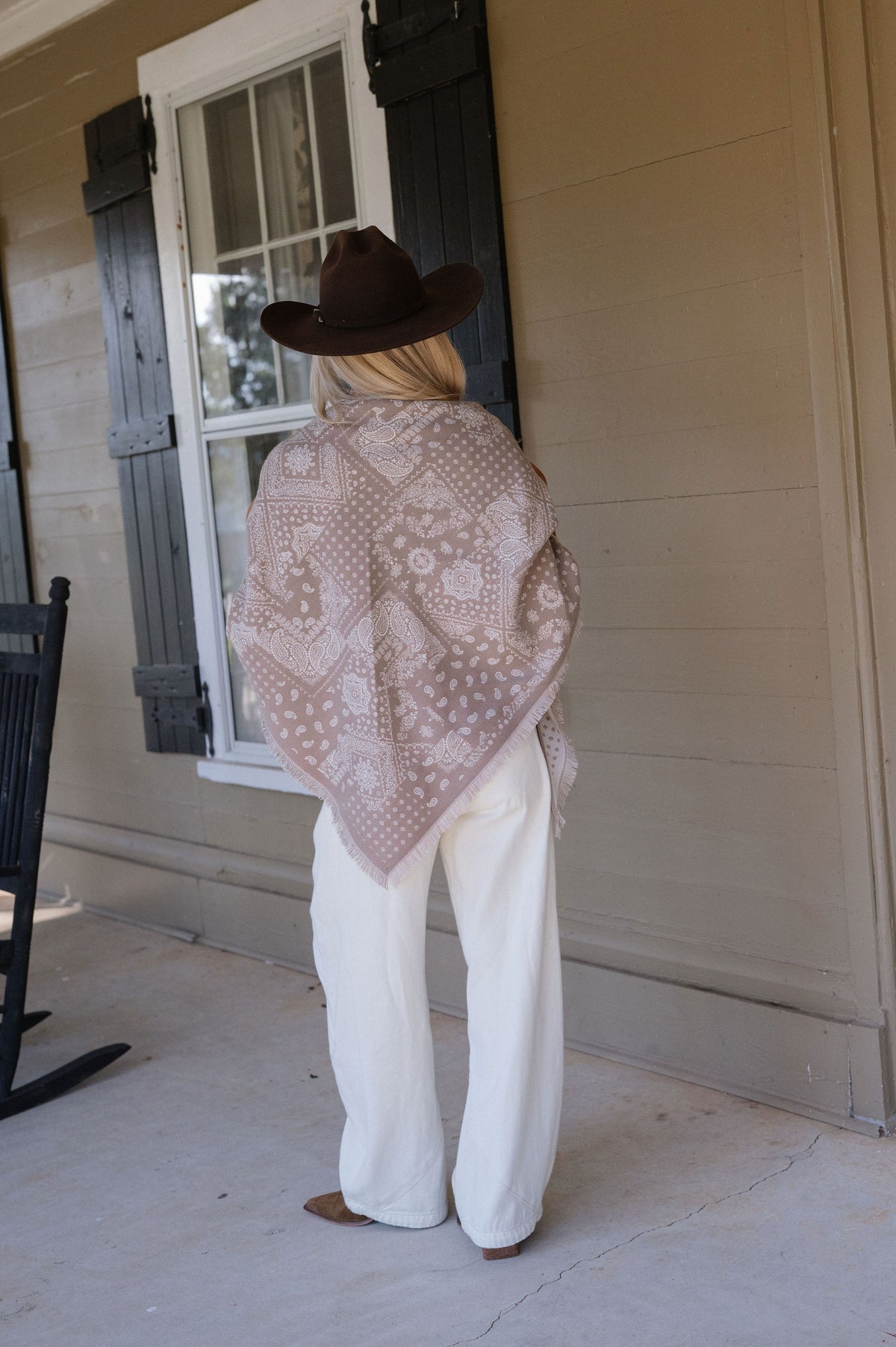Lennon Fringe Scarf-Taupe
