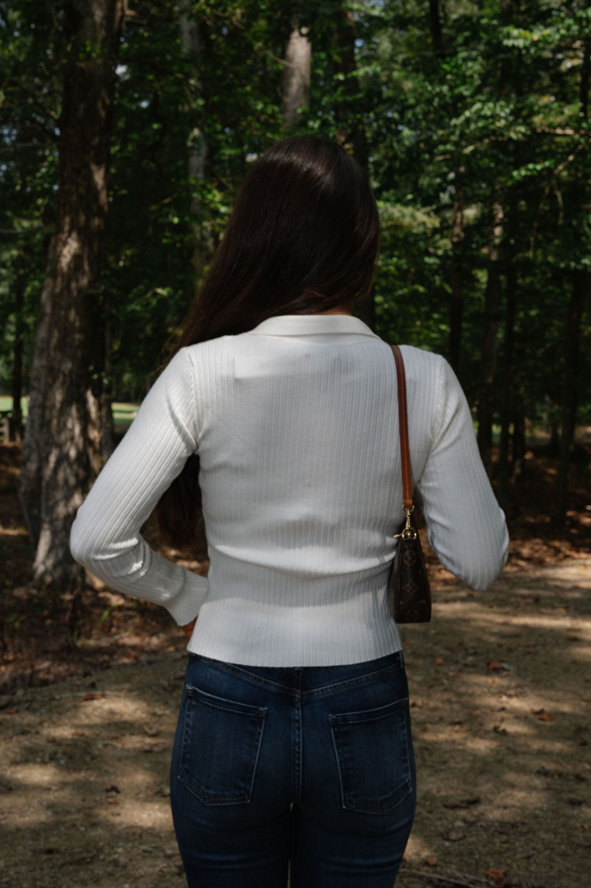 Horse Embroidered Polo-Cream
