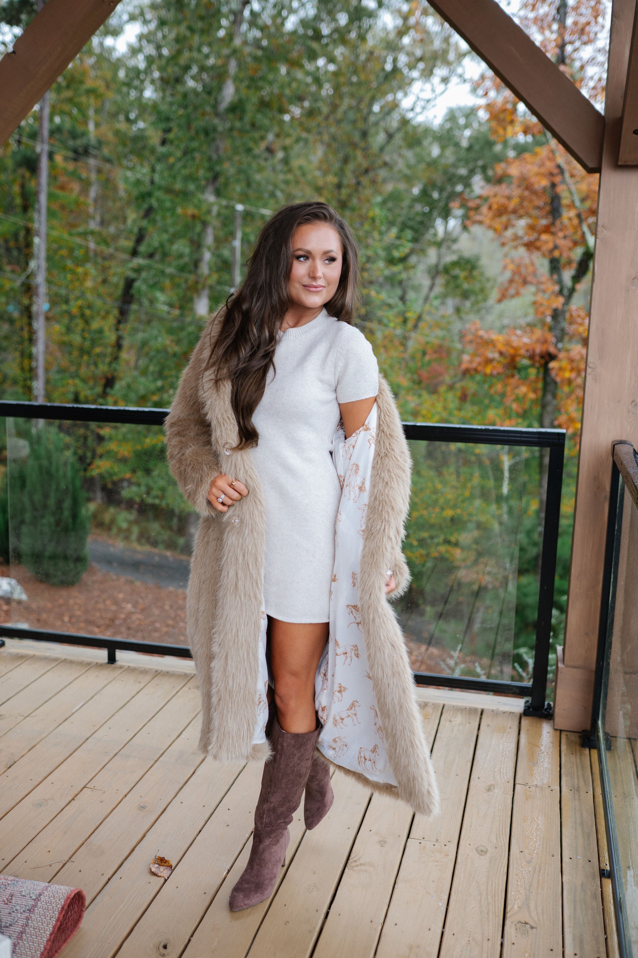 Shaggy Maxi Coat-Camel