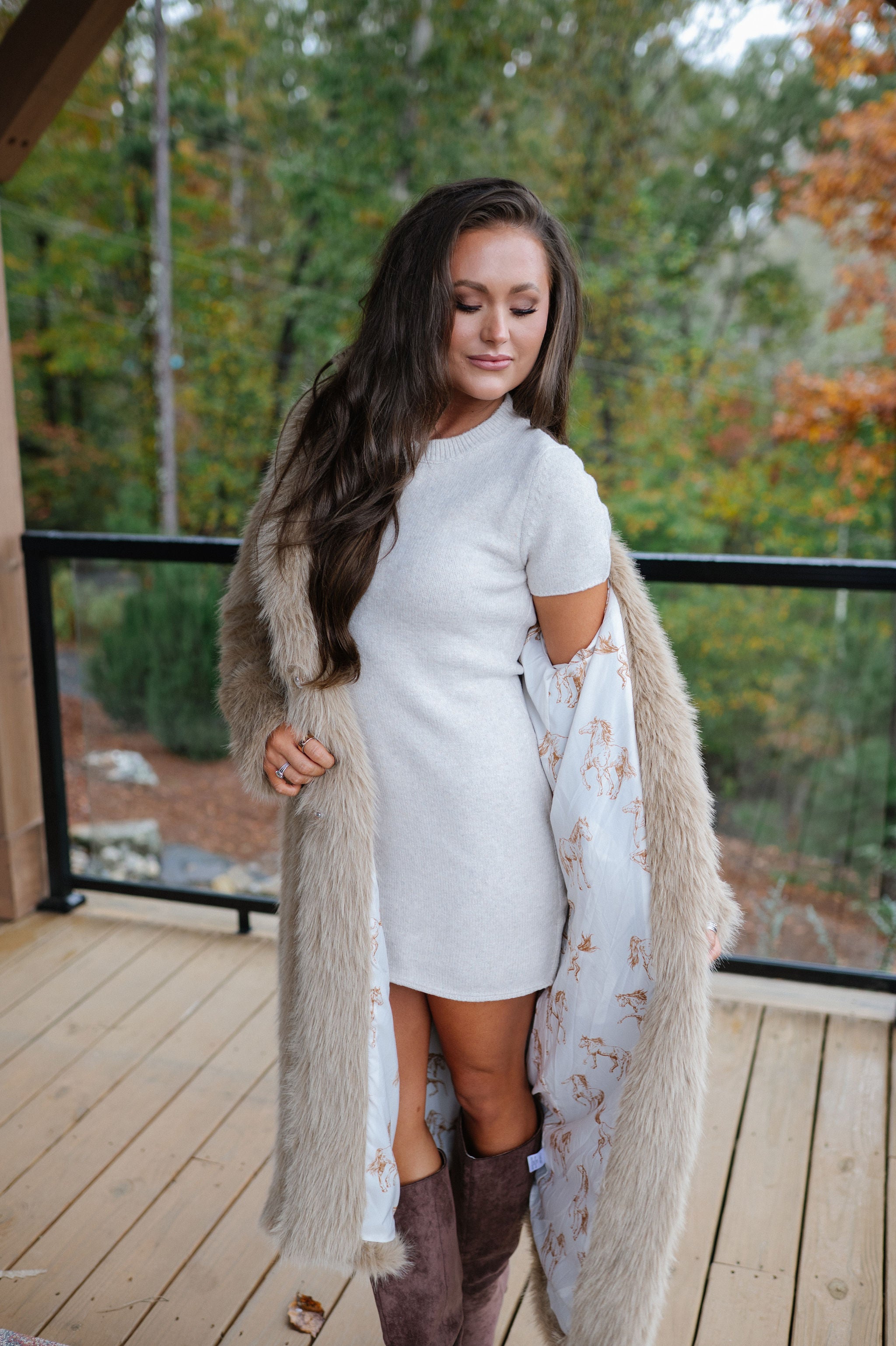 Shaggy Maxi Coat-Camel