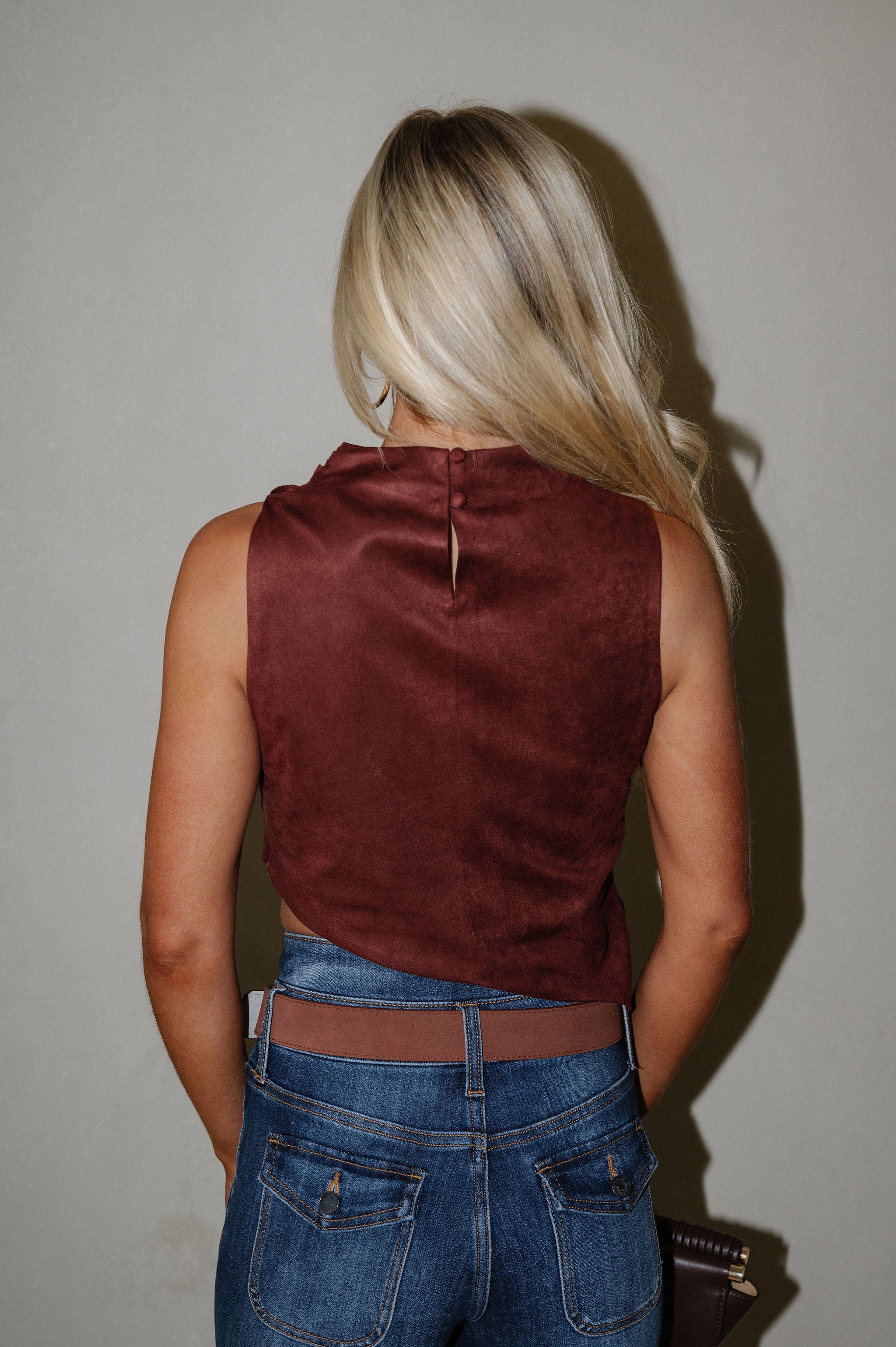 Morgan Fringe Tank Top-Wine