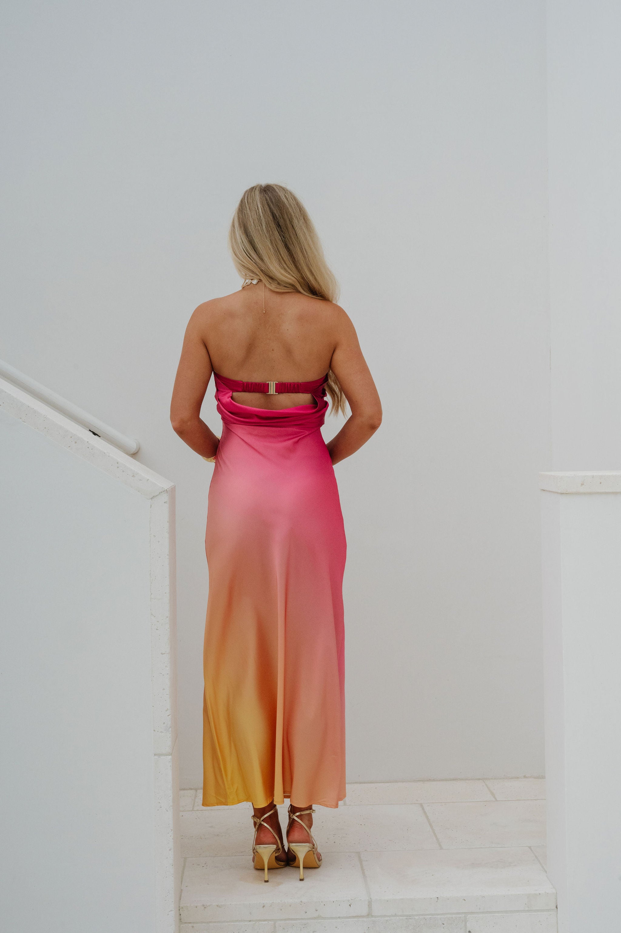 Marilyn Midi Dress-Pink Ombre