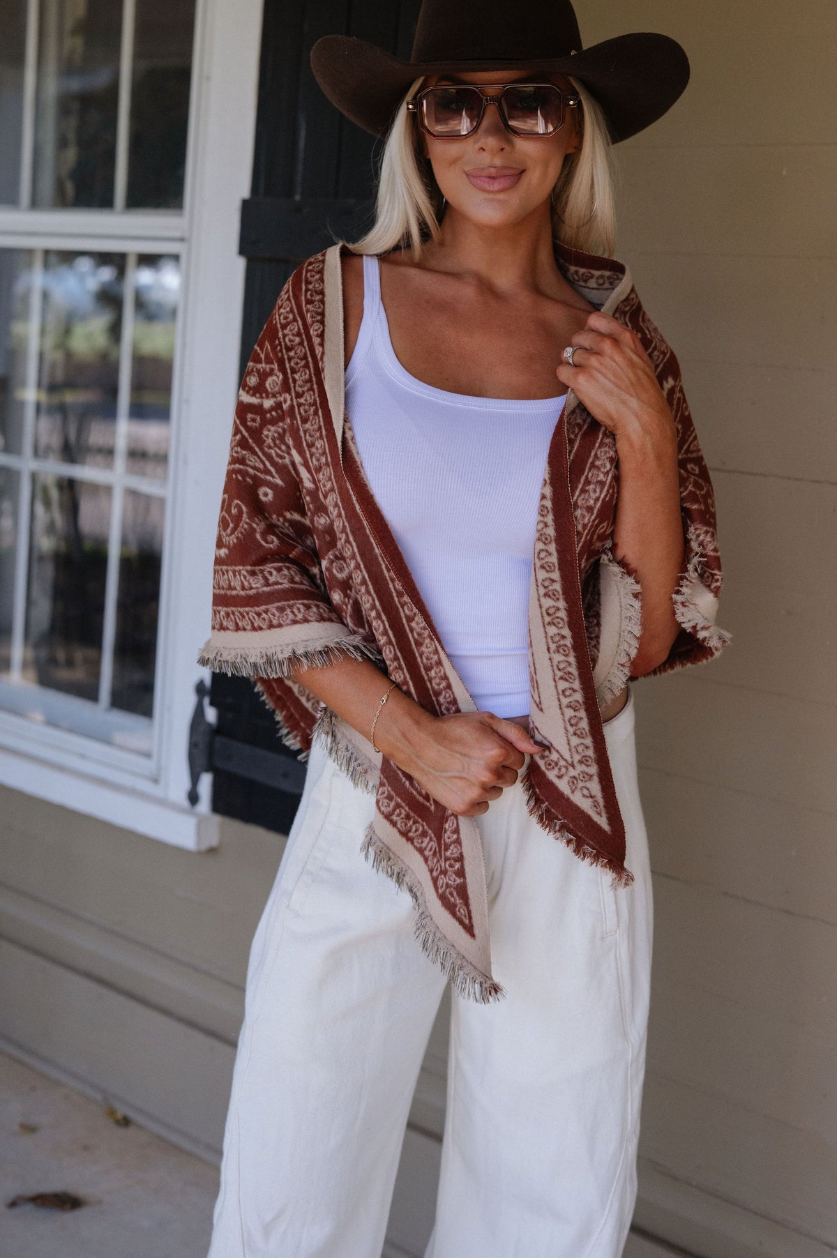 Lennon Fringe Scarf-Cinnamon