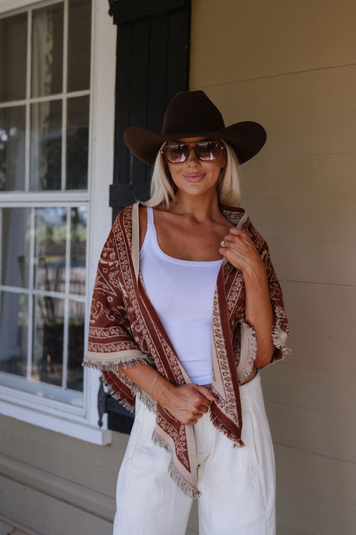 Lennon Fringe Scarf-Cinnamon