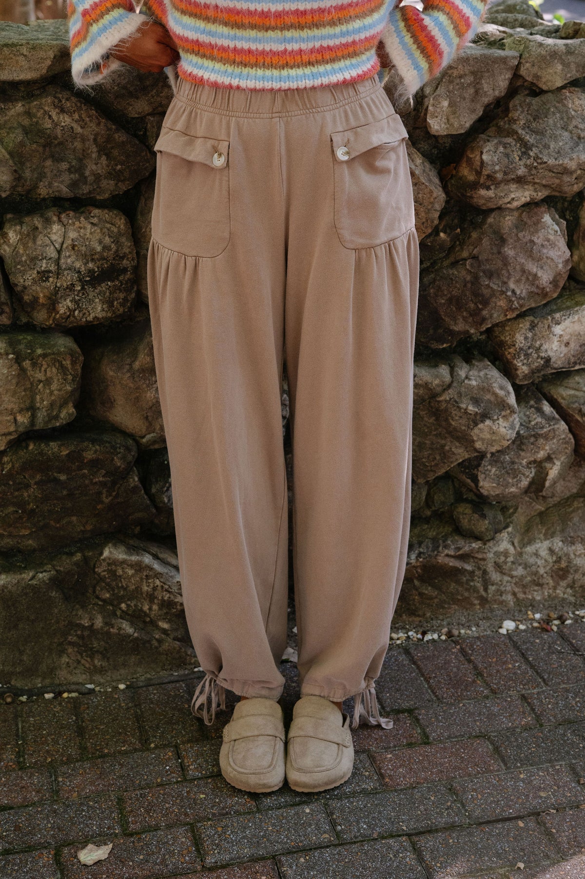 Darcy Wide Leg Cinch Pants-Golden Taupe