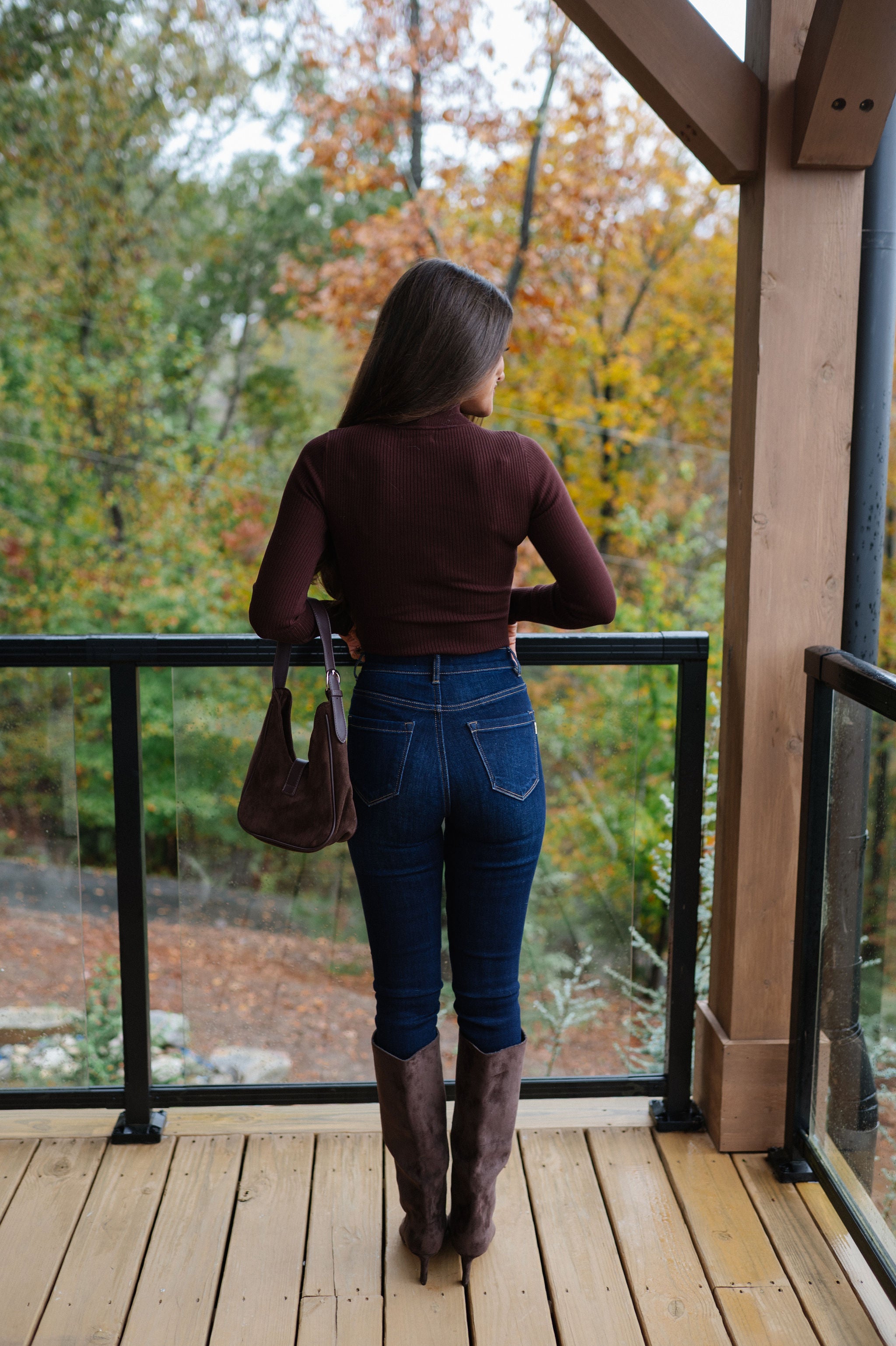 Hampton Ribbed Bodysuit-Brown