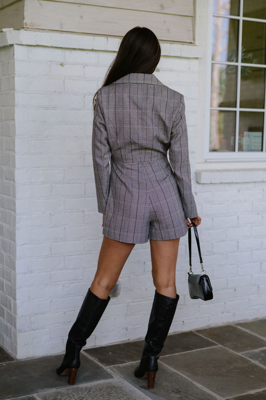 Plaid Blazer Romper