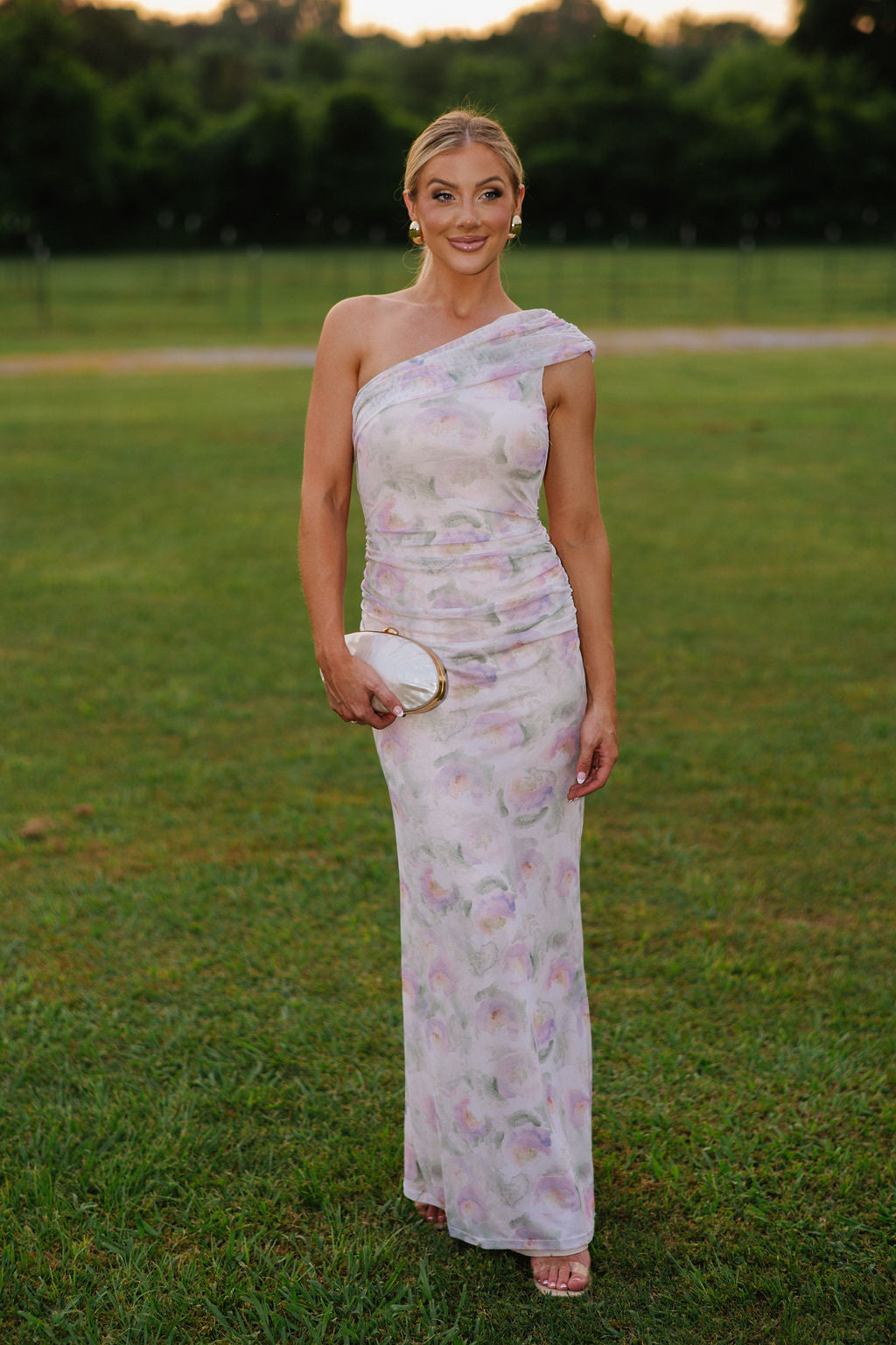 Lyla Floral Mesh Maxi Dress-Cream/Sage