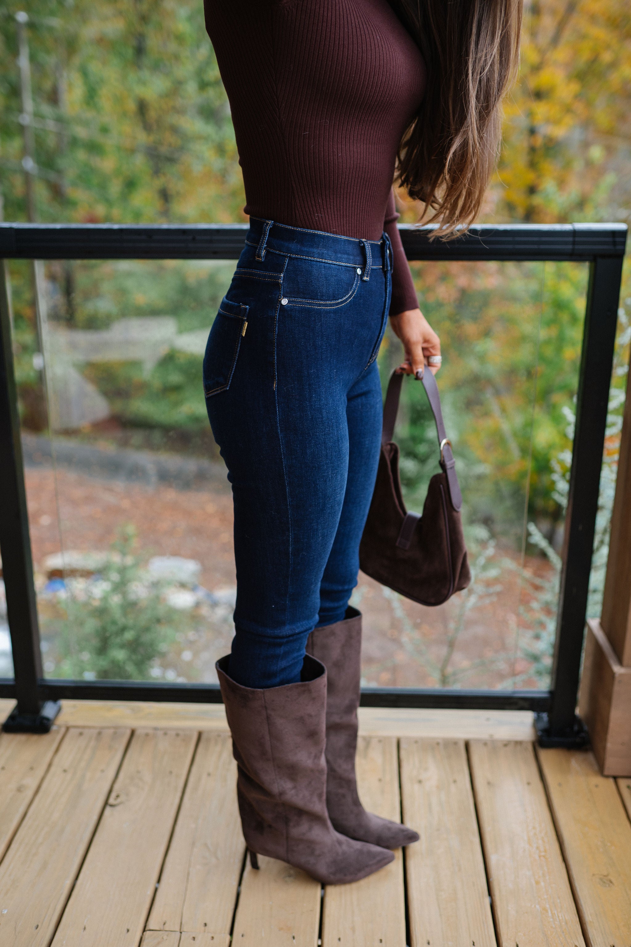 Camila Mid Rise Skinny Jeans-Dark Stone