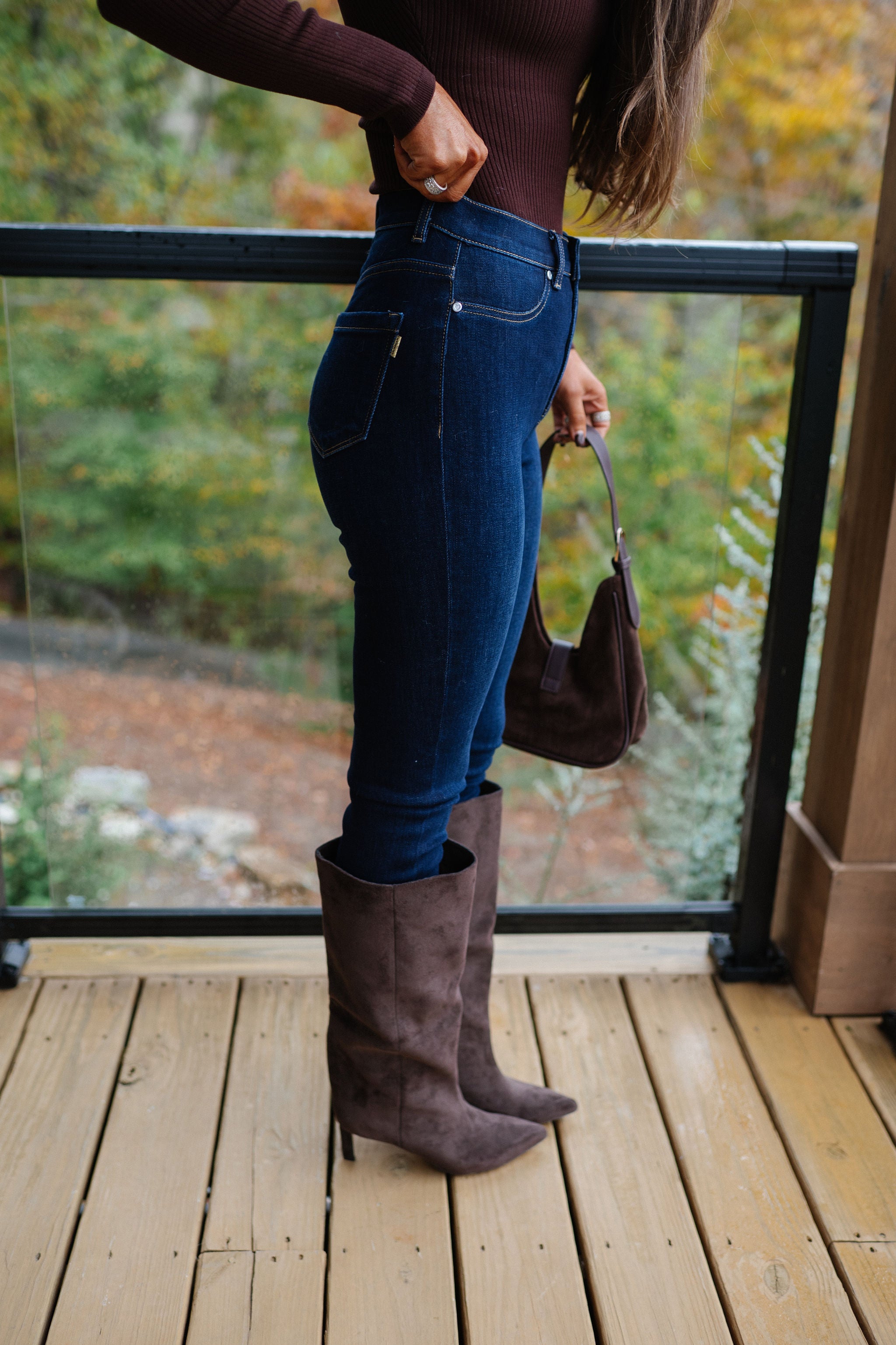 Camila Mid Rise Skinny Jeans-Dark Stone