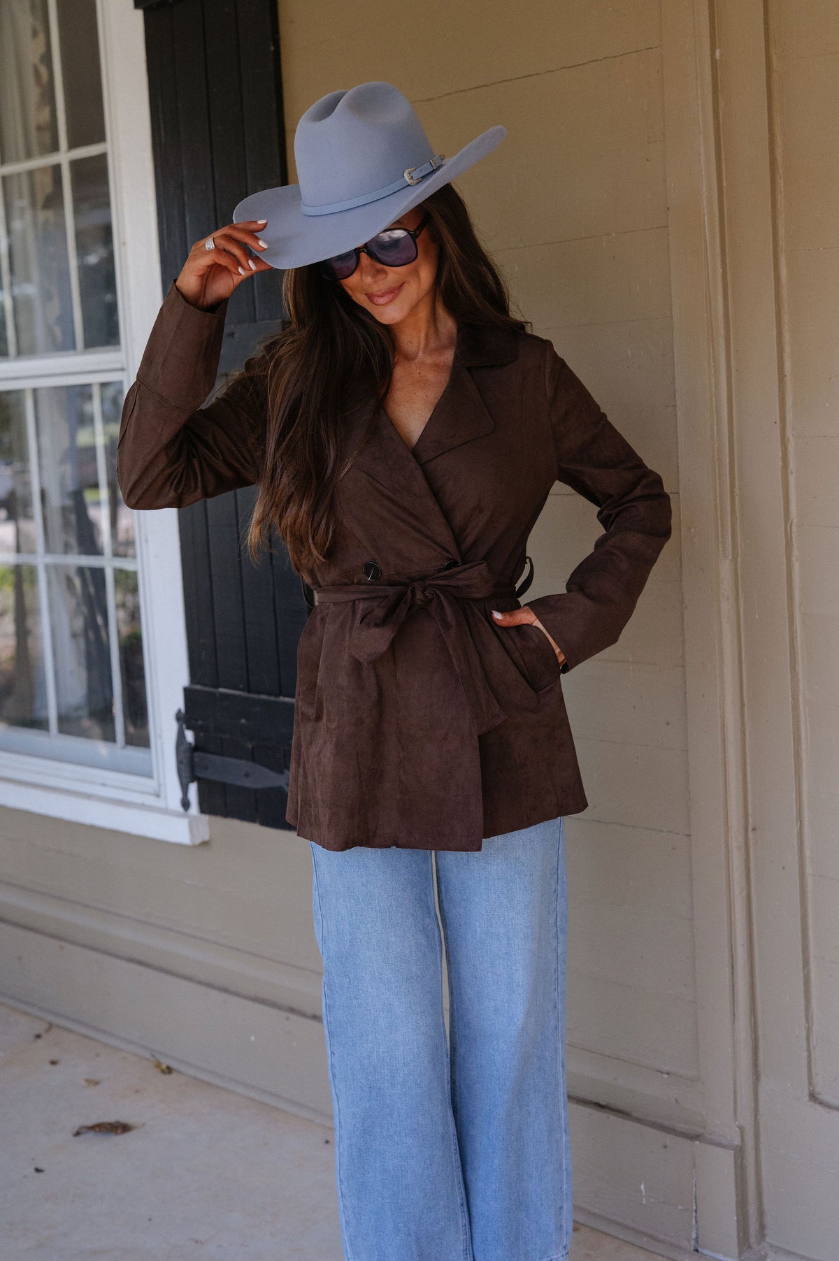 Lena Suede Jacket-Coffee