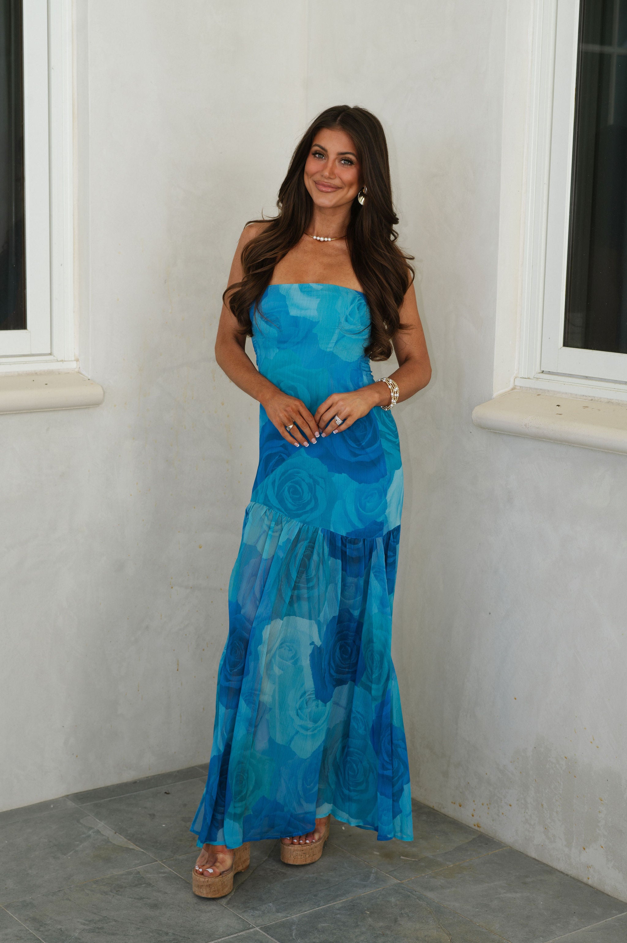 Remi Rose Maxi Dress-Blue