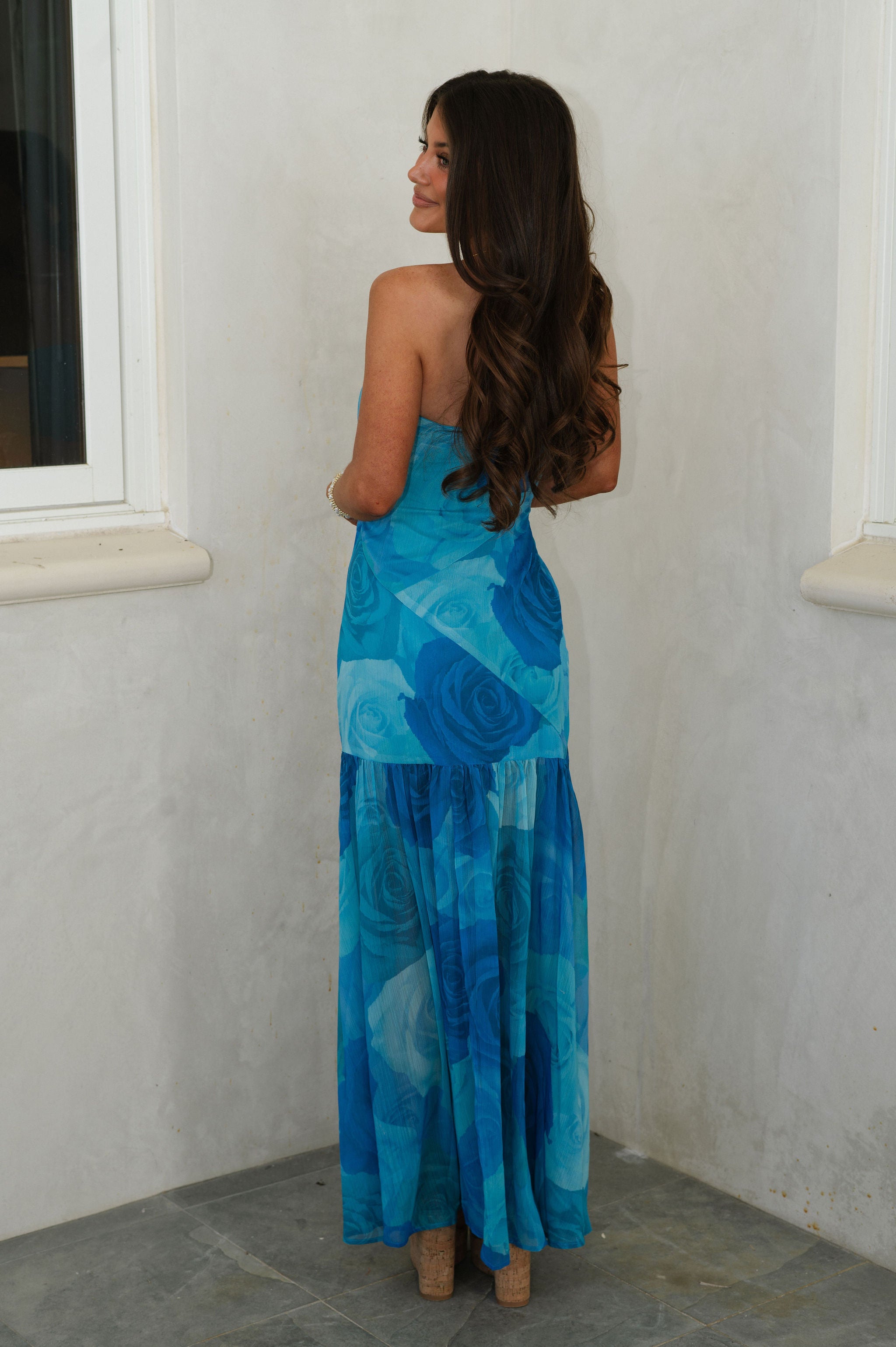 Remi Rose Maxi Dress-Blue