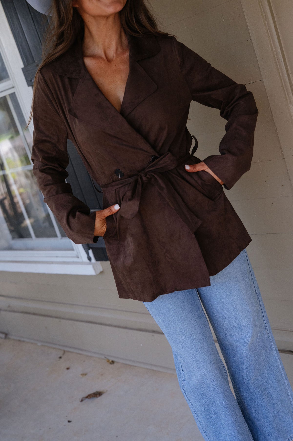 Lena Suede Jacket-Coffee