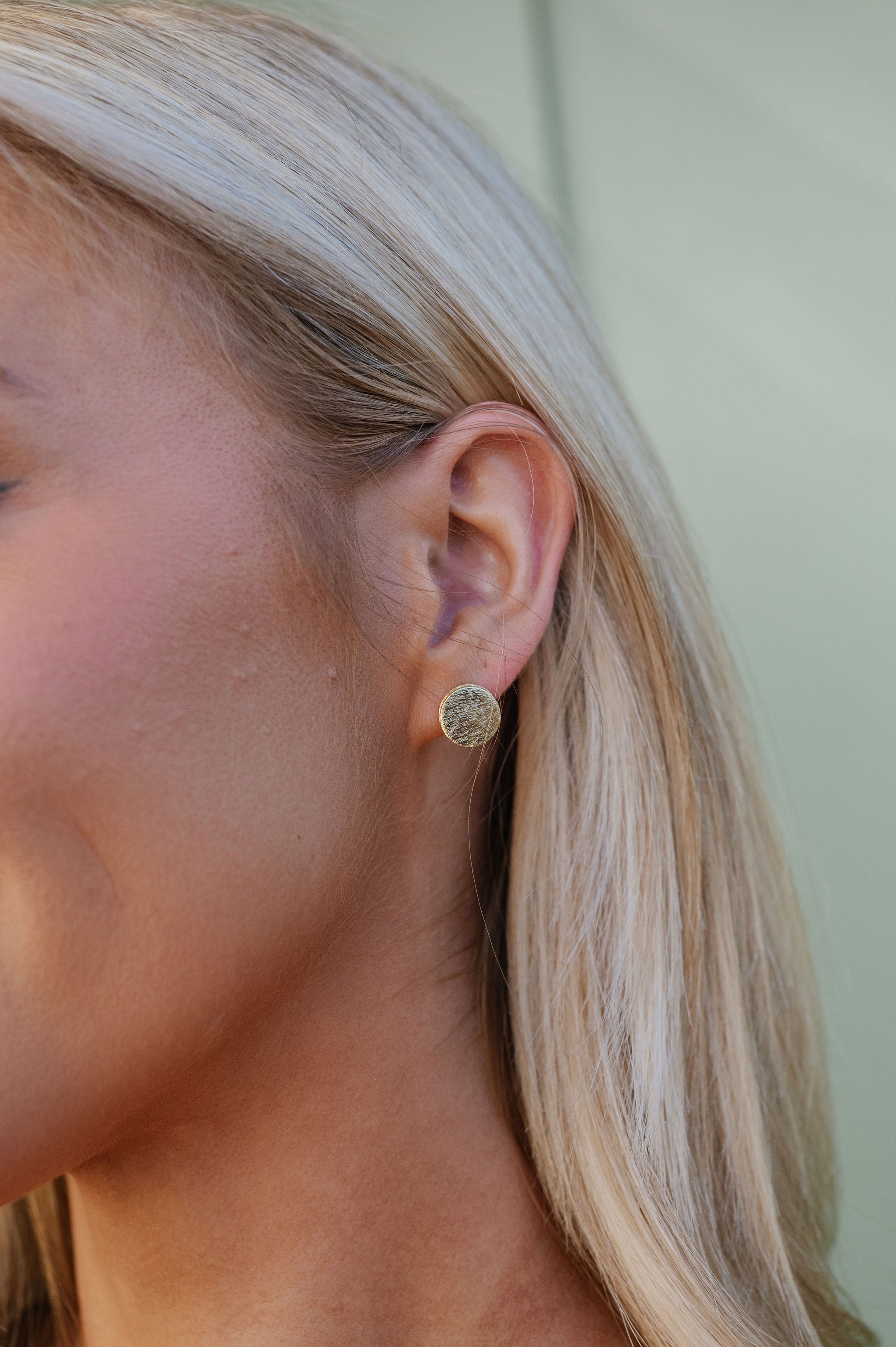 Button Stud Earrings-Gold *Final Sale*