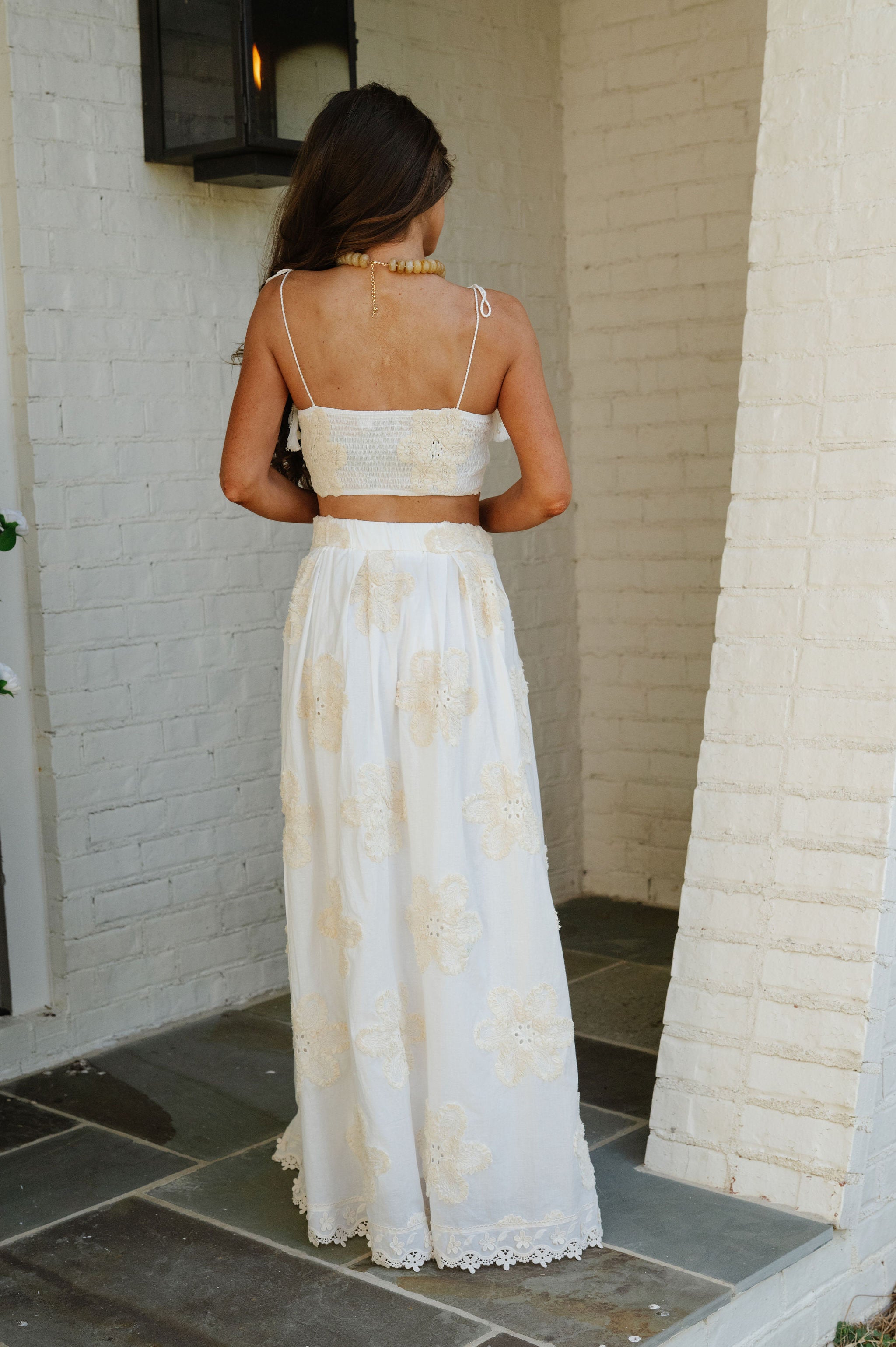 Bloom Skirt Set-White