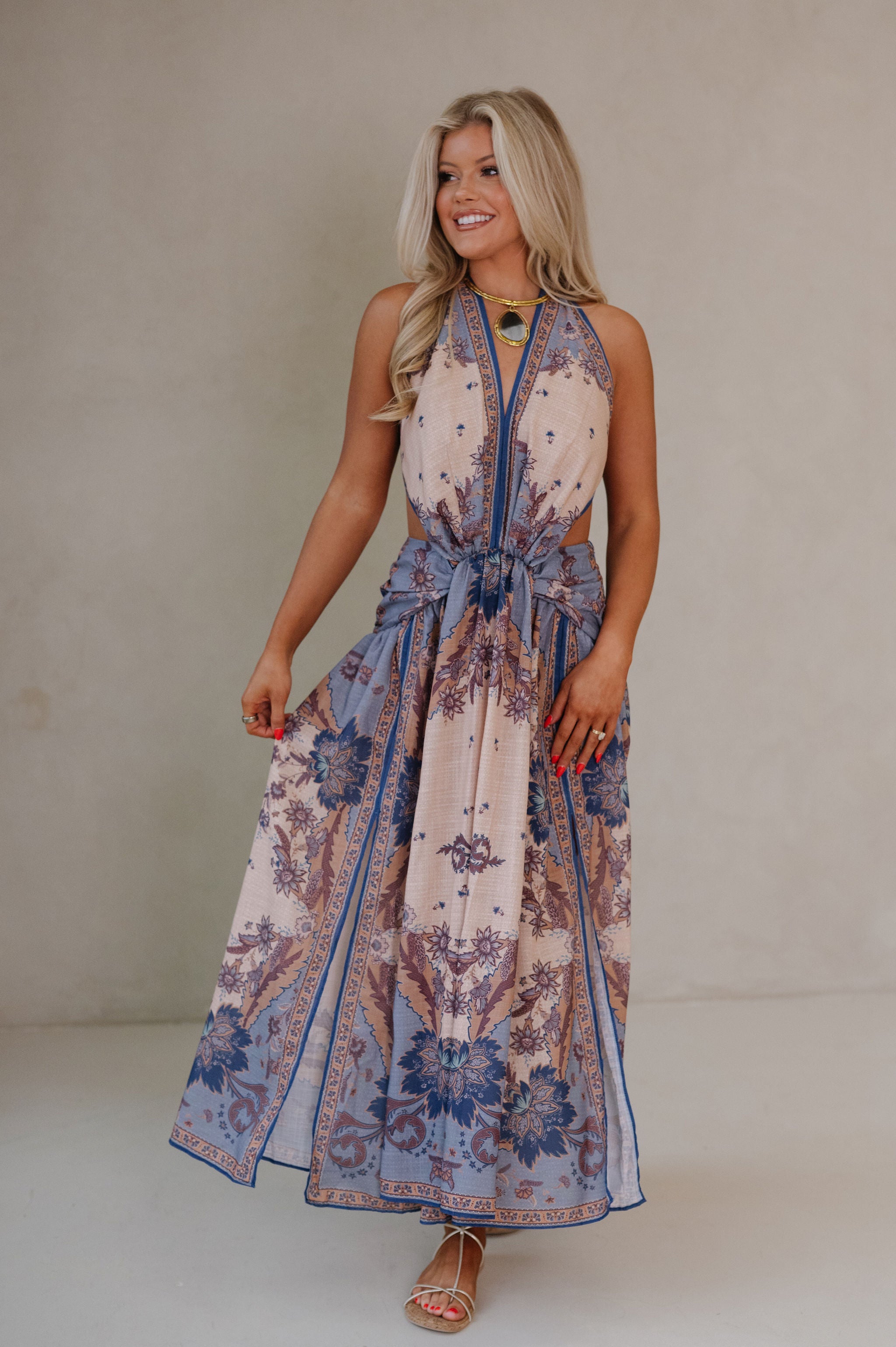 Tarsi Halter Dress-Multi
