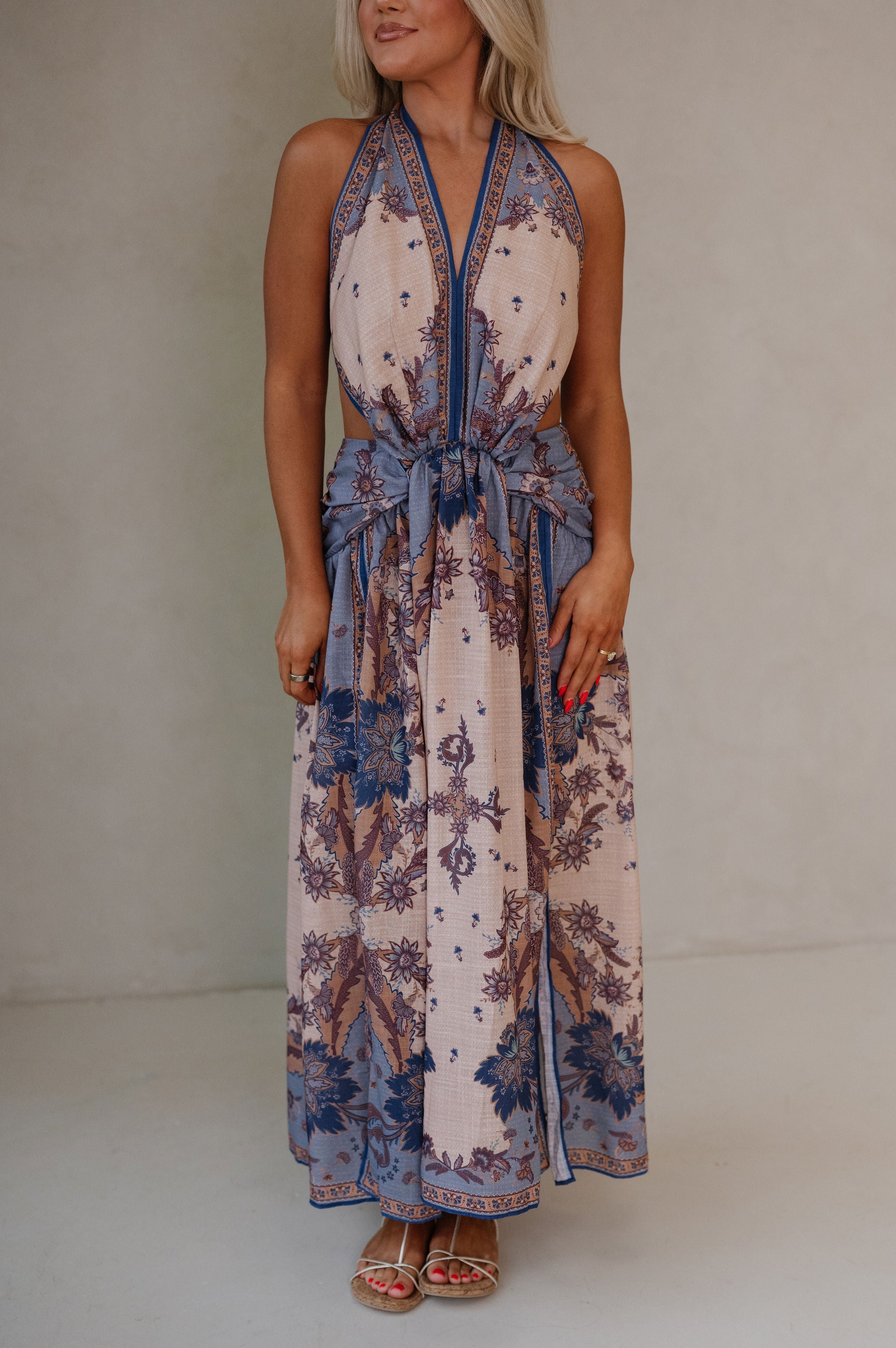 Tarsi Halter Dress-Multi