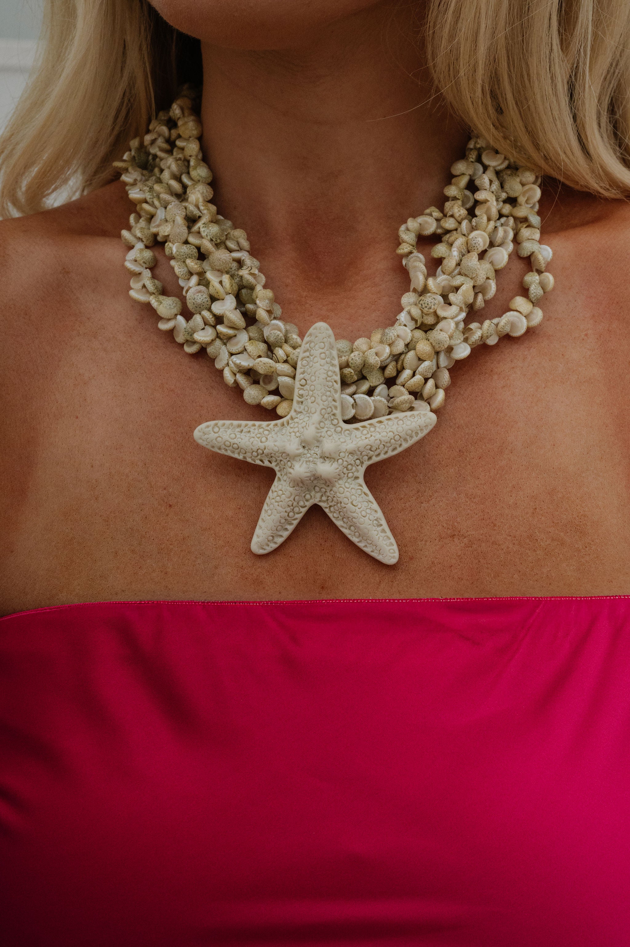 Chunky Beaded Starfish Necklace