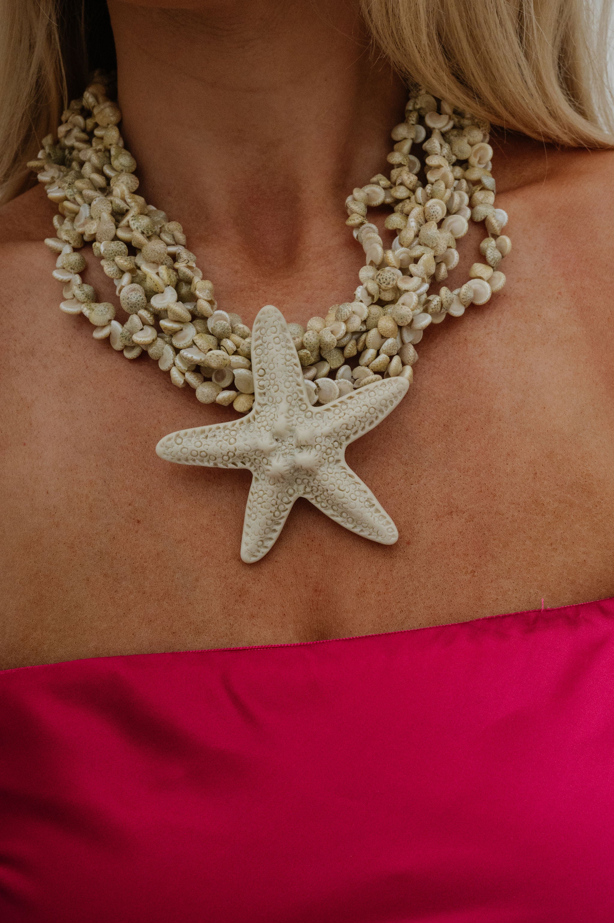 Chunky Beaded Starfish Necklace