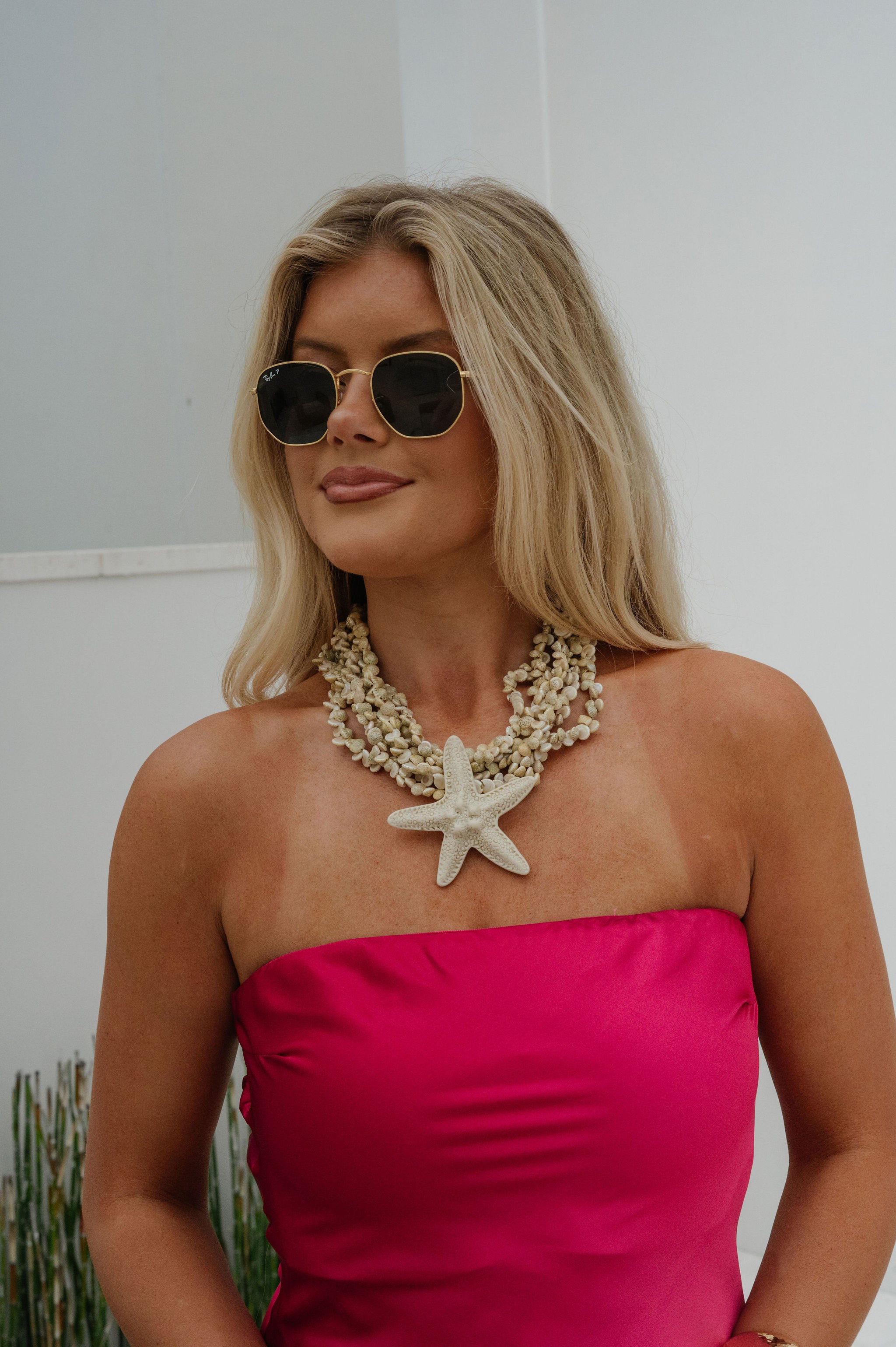 Chunky Beaded Starfish Necklace