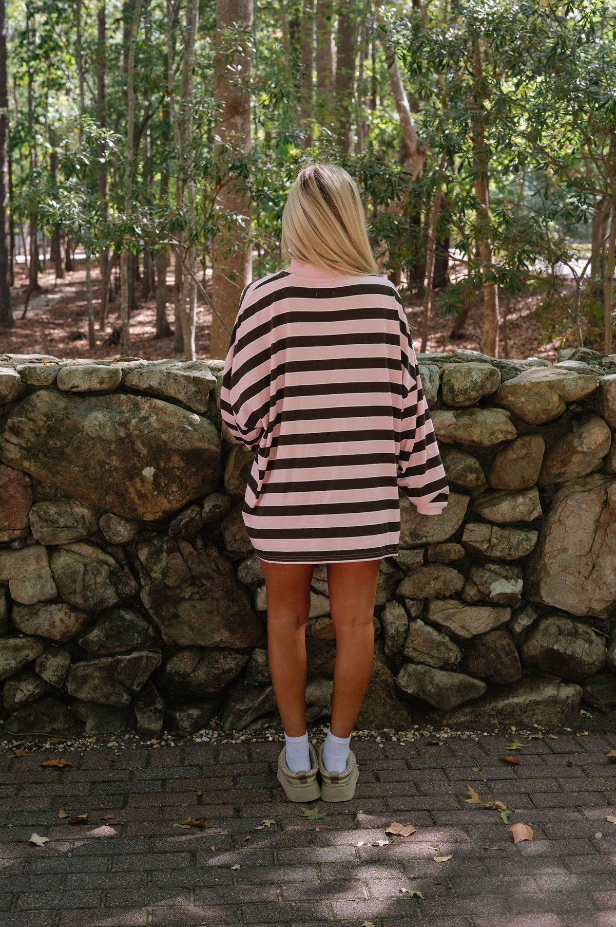 Brooklyn Striped Short Set-Pink