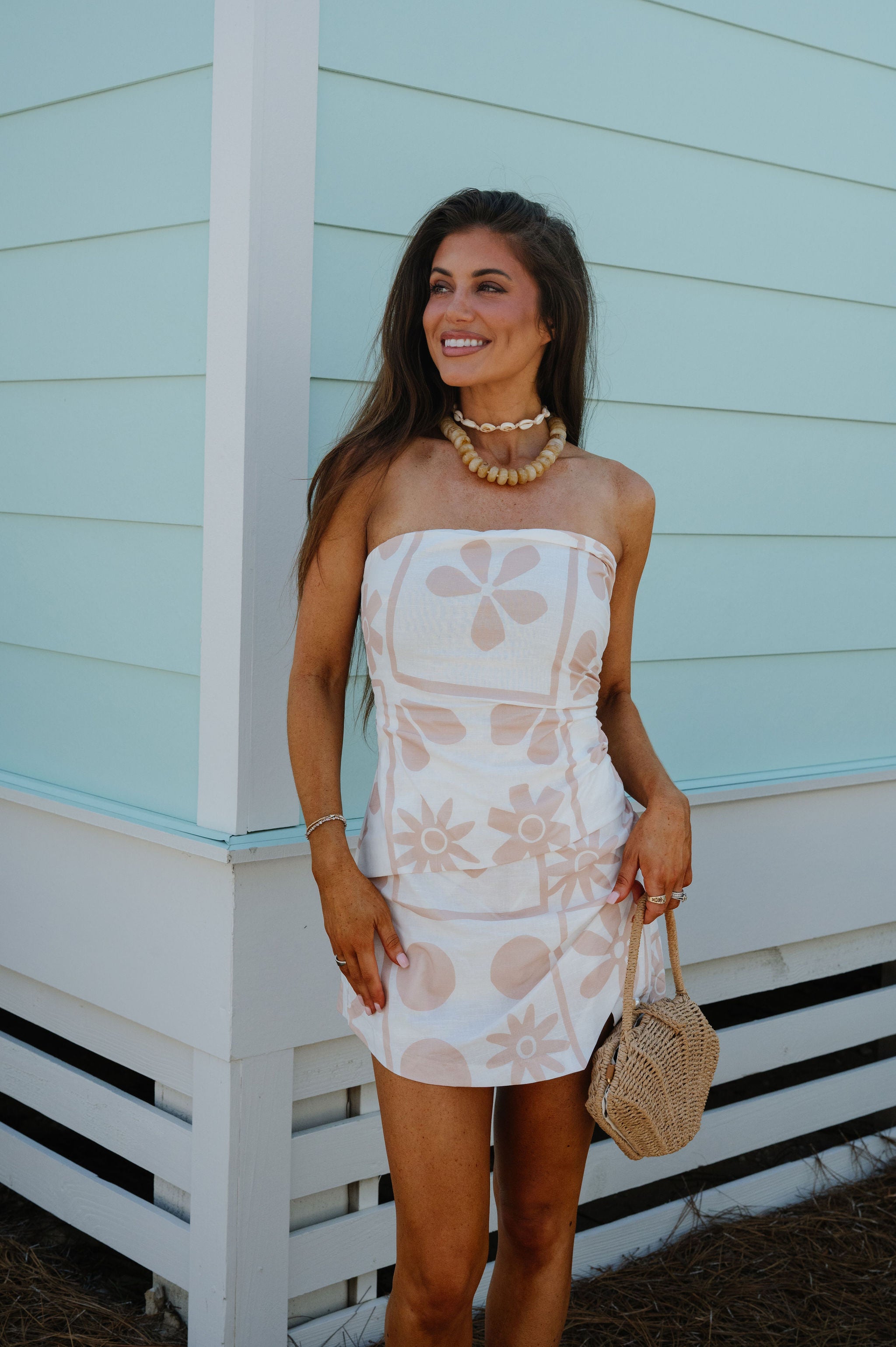 Dora Flower Romper-Taupe