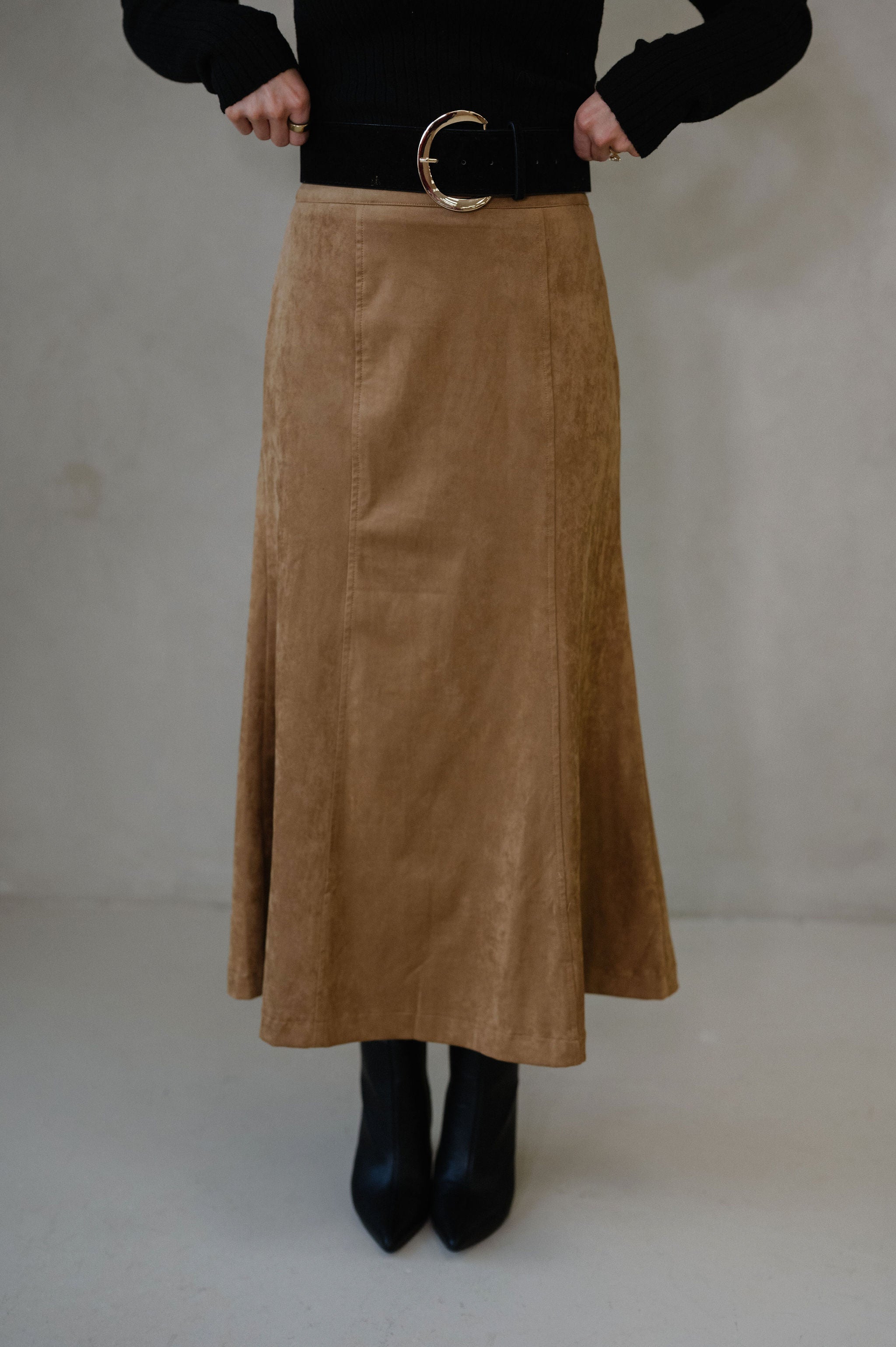 Pressley Midi Skirt-Tan