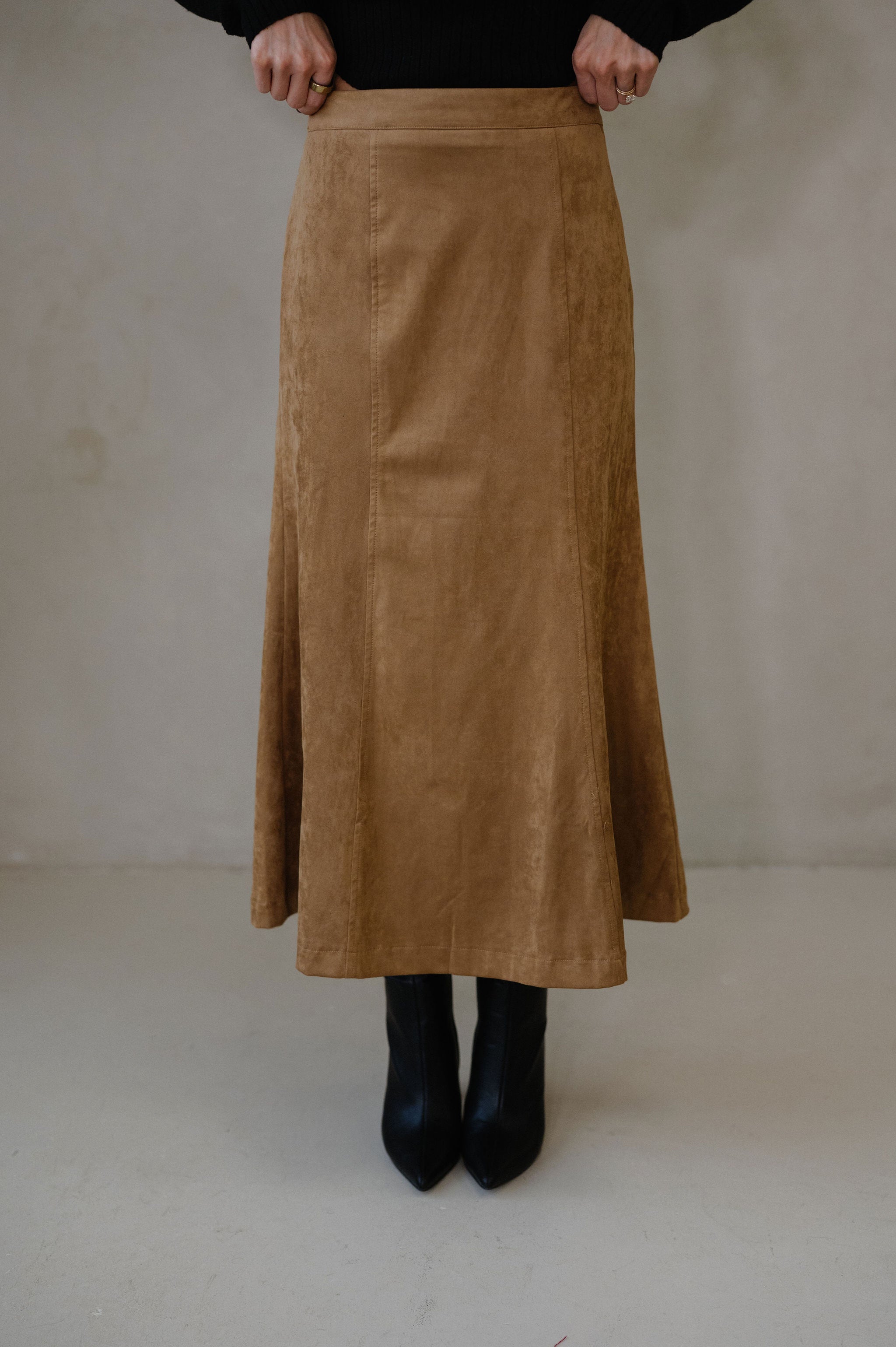 Pressley Midi Skirt-Tan