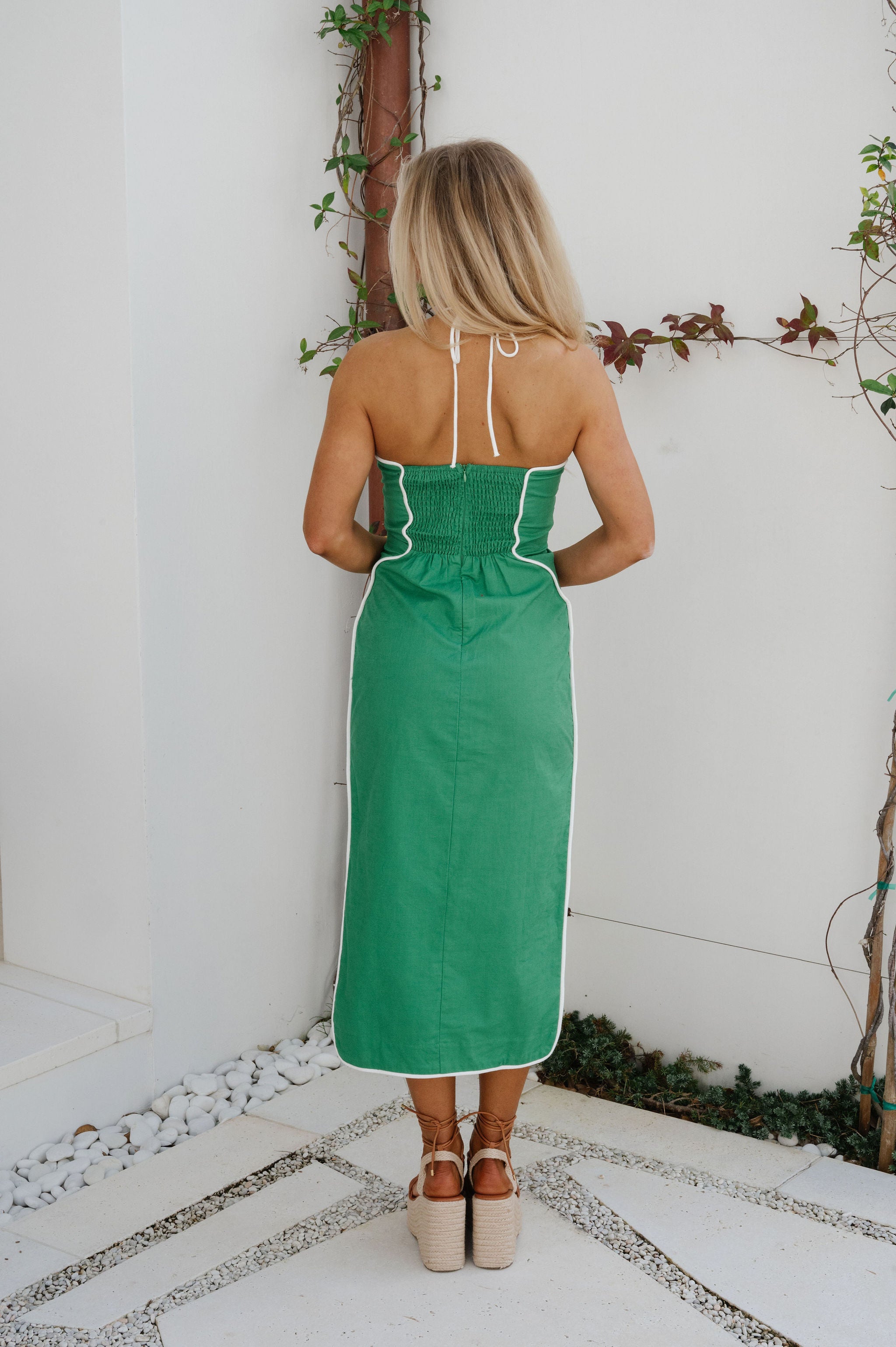 Leon Halter Midi Dress-Kelly Green